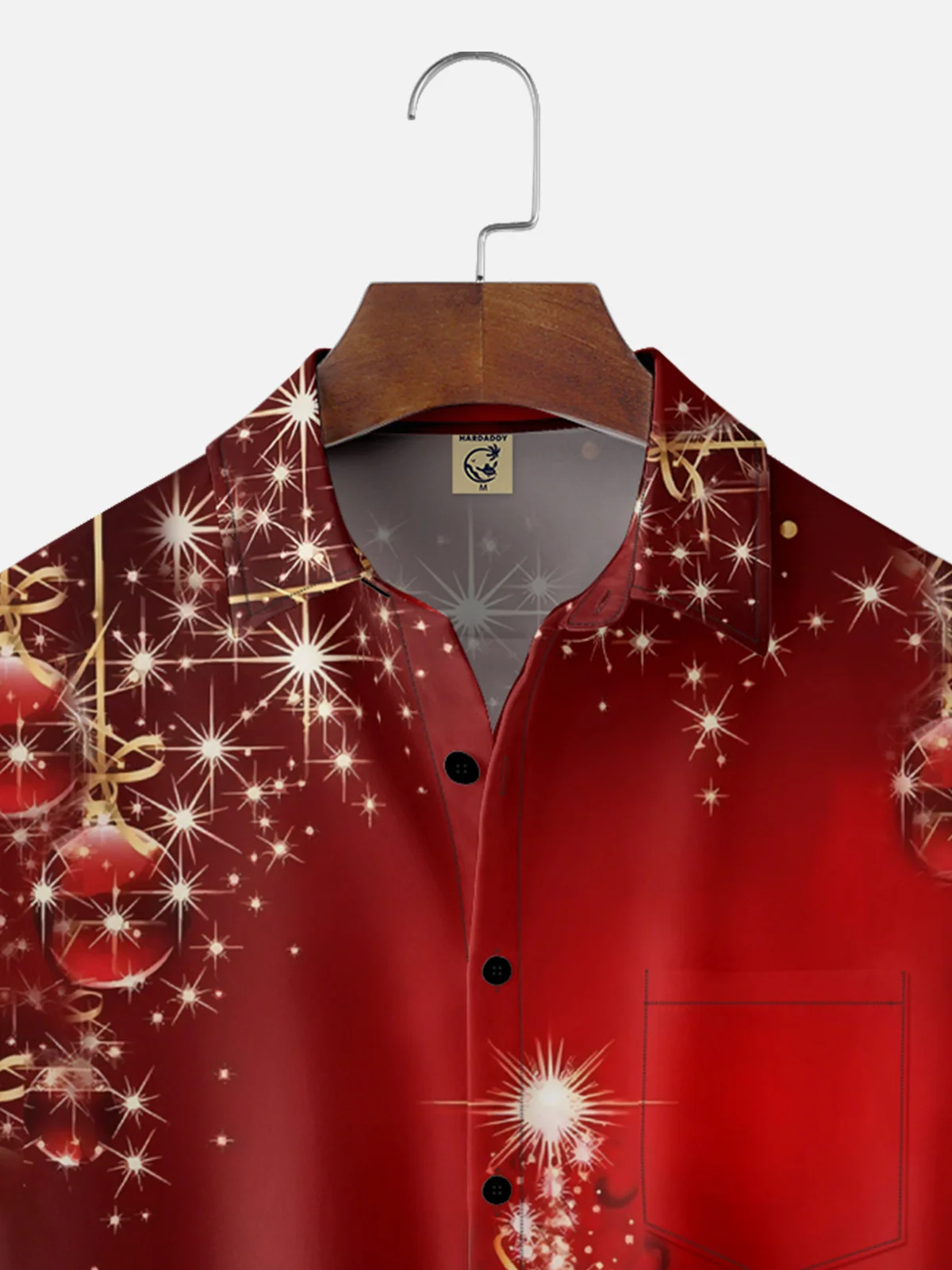 Moisture-wicking Christmas Art Christmas Tree Chest Pocket Casual Shirt