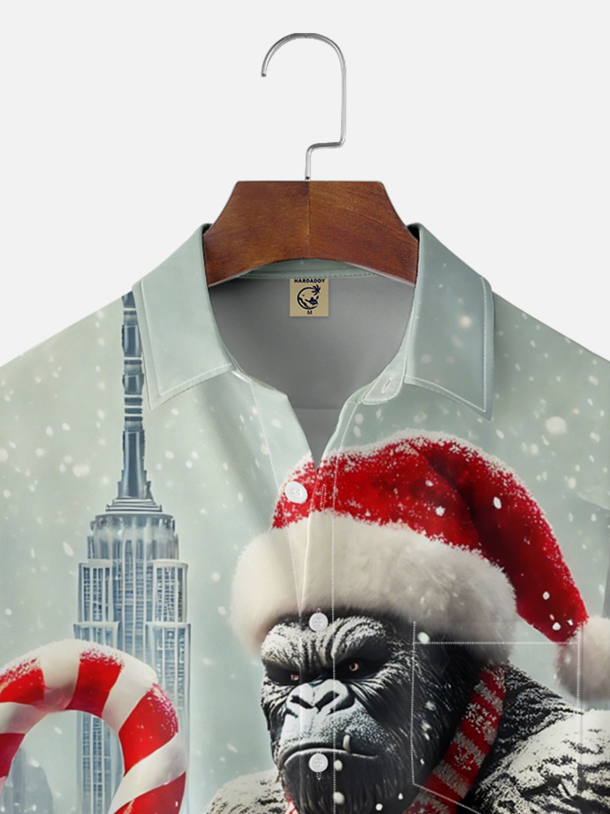 Moisture-wicking Christmas Fun Gorilla King Chest Pocket Casual Shirt