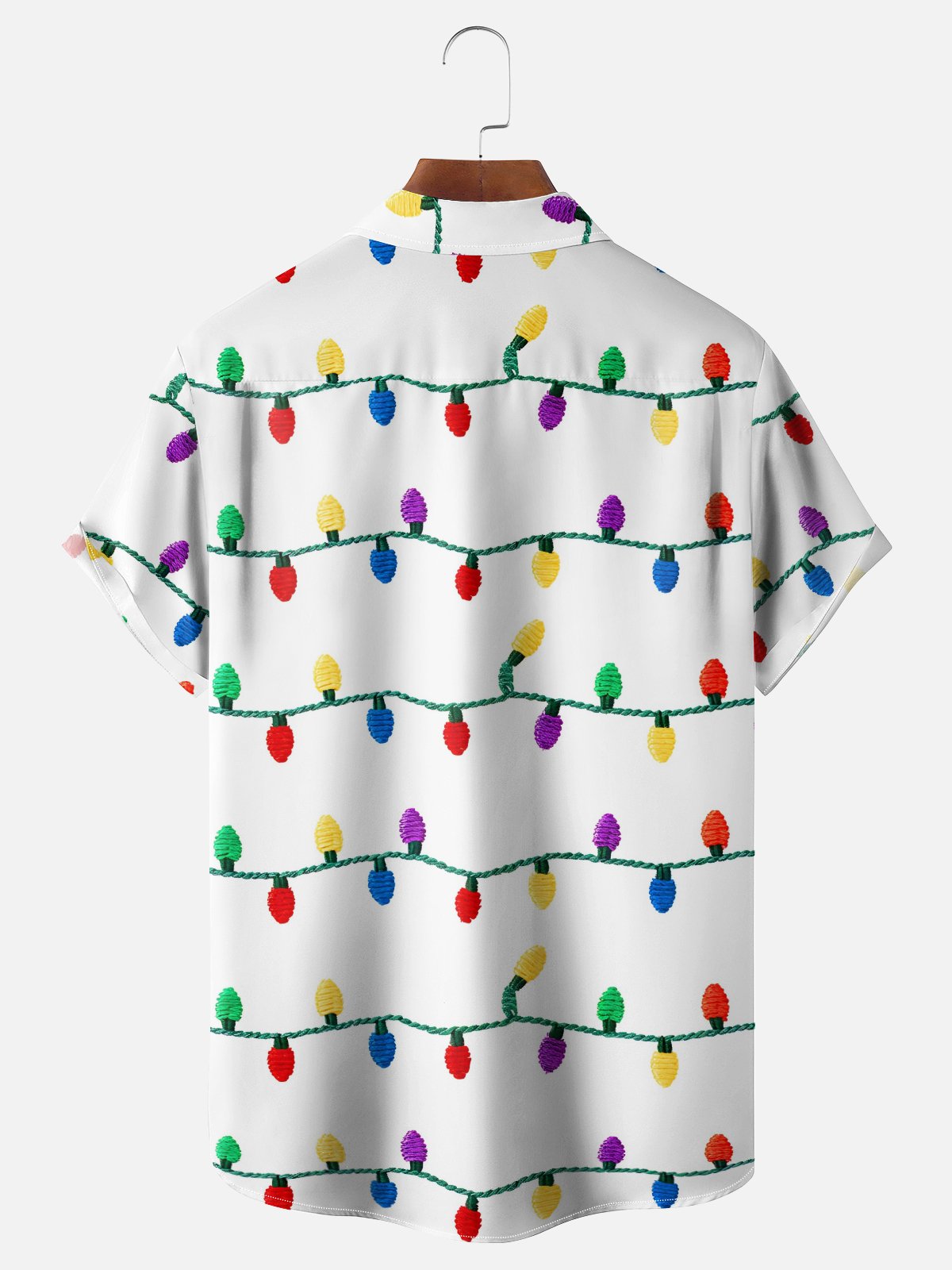 Moisture-wicking Christmas Lighting Chest Pocket Holiday Shirt