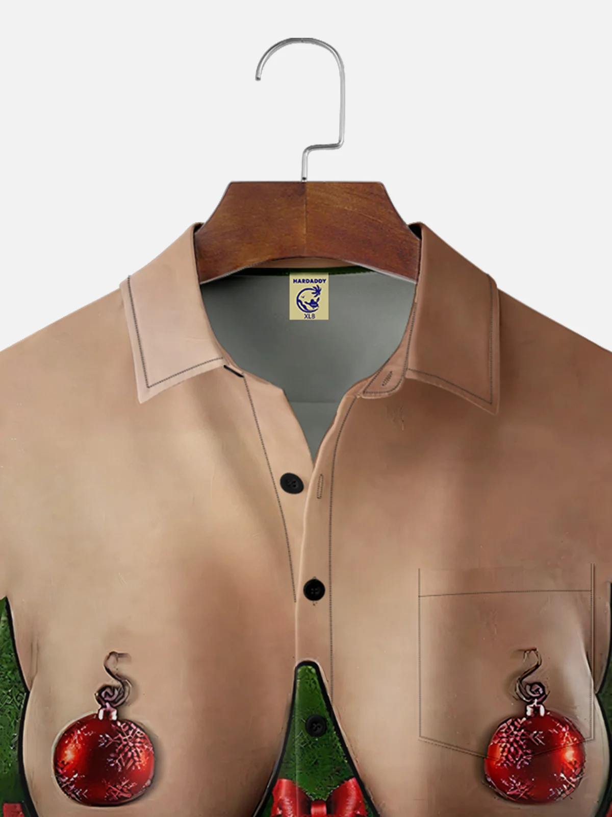 Big Size Moisture-wicking Christmas Funny Ugly Shirt Chest Pocket Casual Shirt