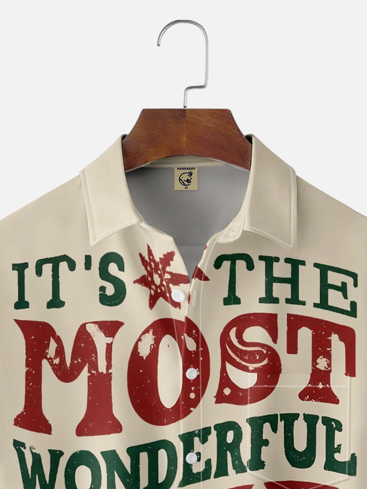 Moisture-wicking Christmas Fun Slogans Chest Pocket Casual Shirt
