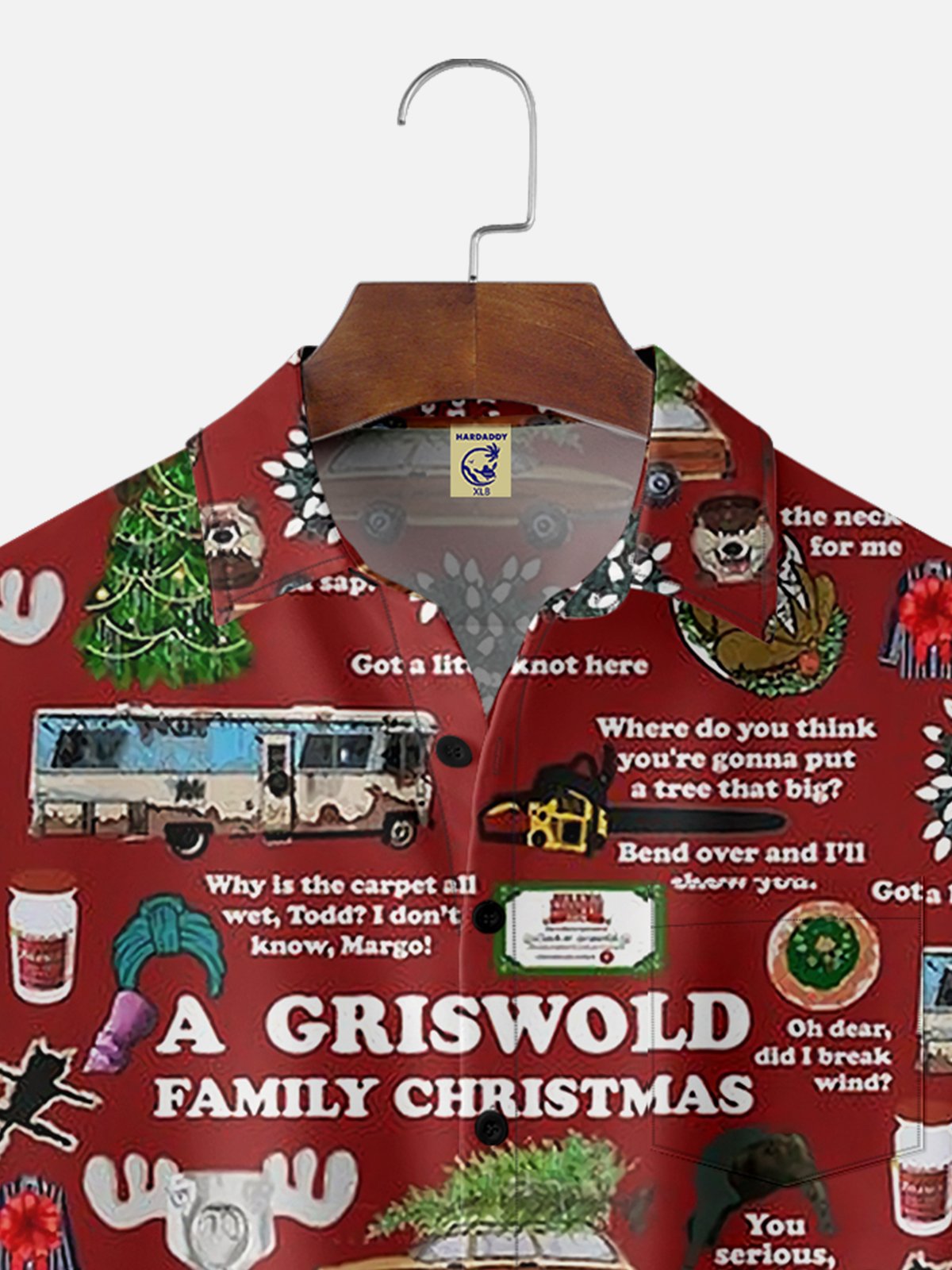 Big Size Moisture-wicking Christmas Creative GRISWOLD Chest Pocket Hawaiian Shirt