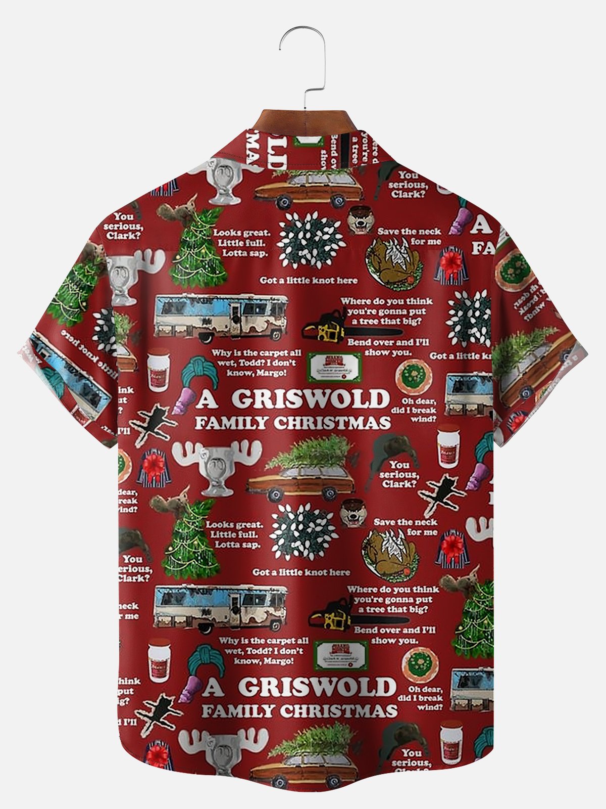 Big Size Moisture-wicking Christmas Creative GRISWOLD Chest Pocket Hawaiian Shirt