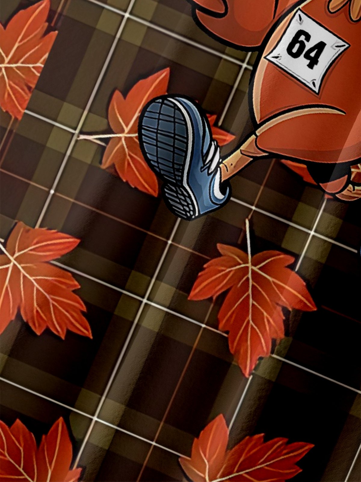 Moisture-Wicking Fun Design With Turkey Maple Leaf And Checkered Patterns Chest Pocket Hawaiian Shirt