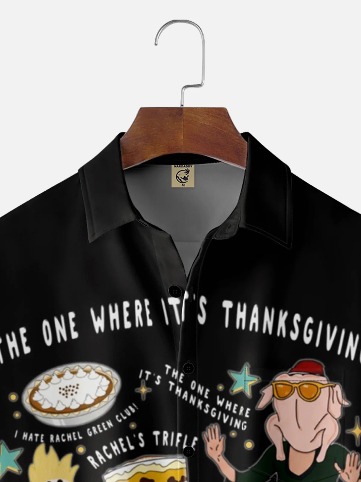 Moisture Wicking Thanksgiving Friends Chest Pocket Hawaiian Shirt