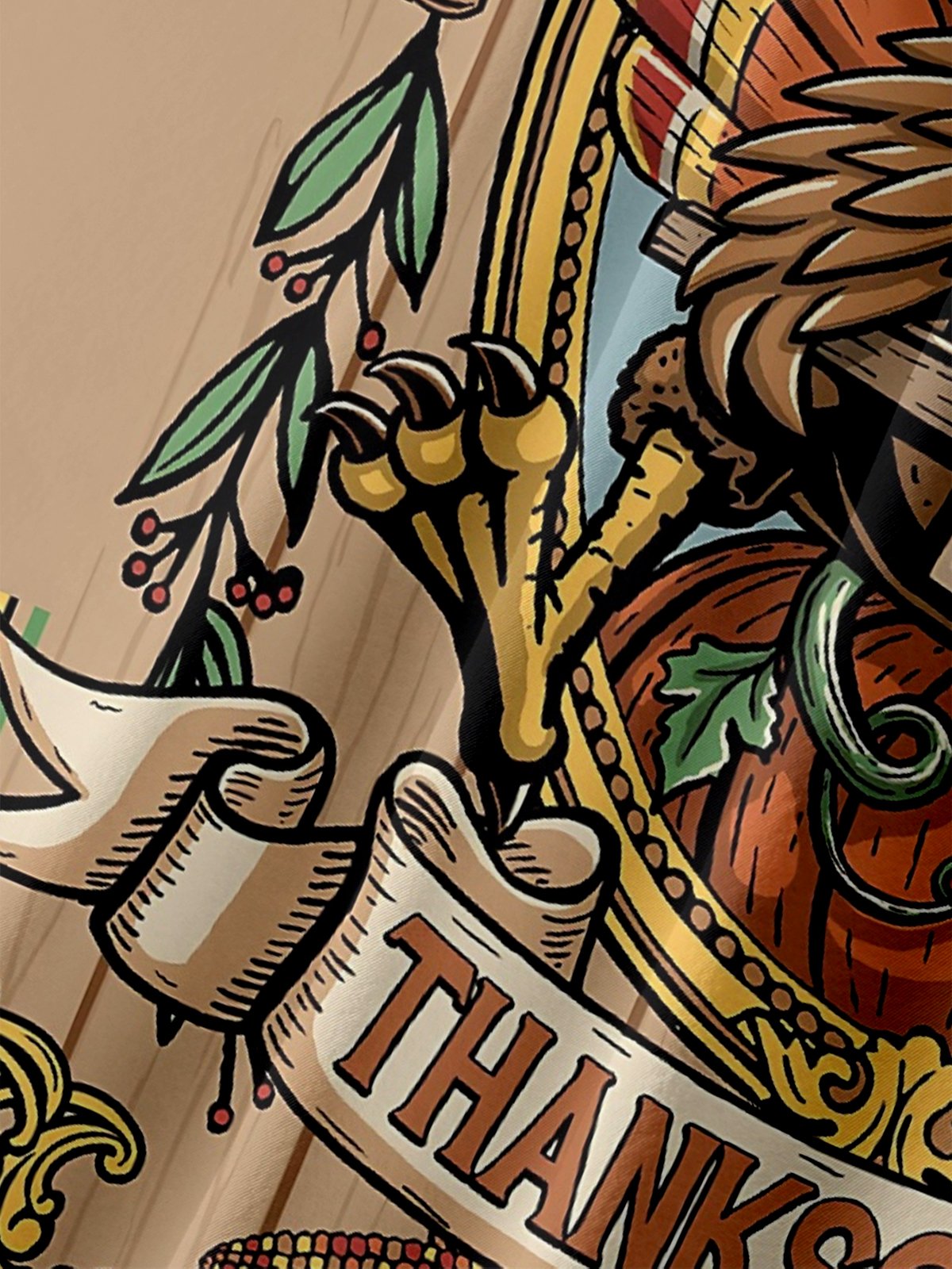 Moisture-wicking Thanksgiving Turkey Eat More Corn Chest Pocket Casual Shirt