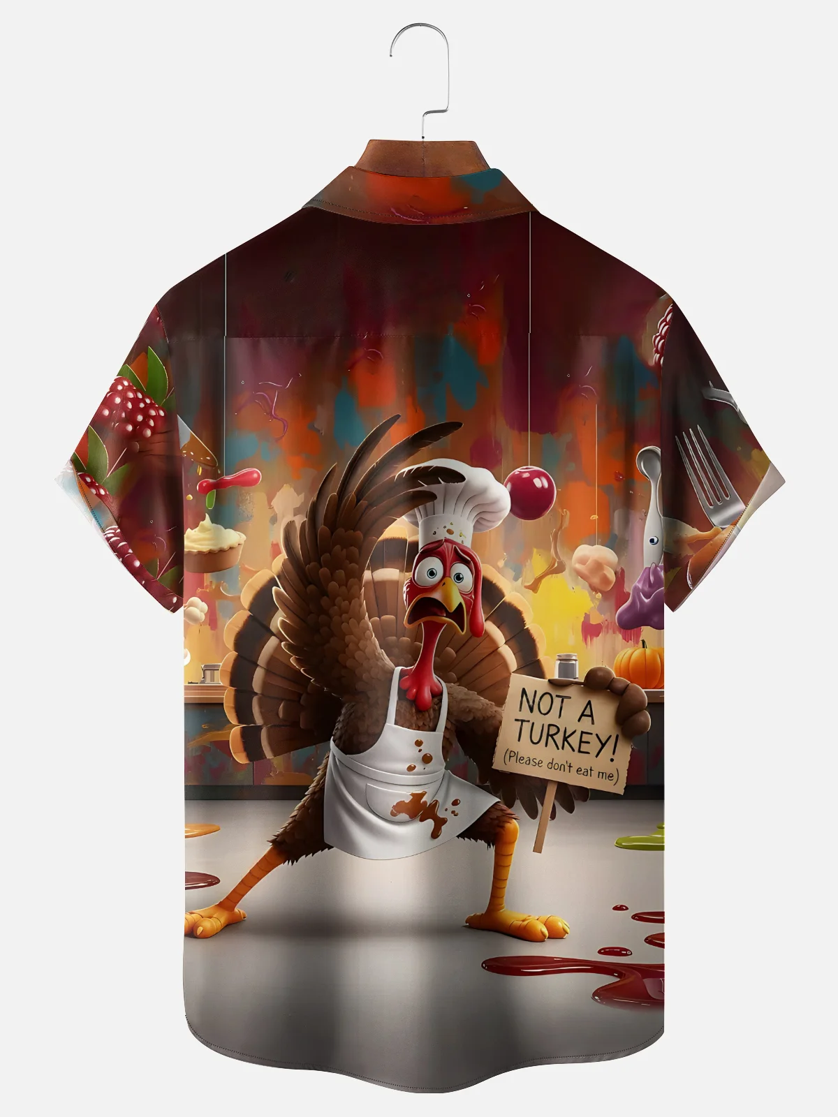 Moisture-wicking Thanksgiving Not A Turkey Chest Pocket Casual Shirt