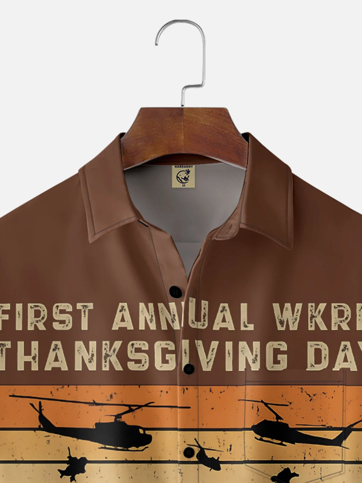 Moisture Wicking Thanksgiving Turkey Chest Pocket Hawaiian Shirt