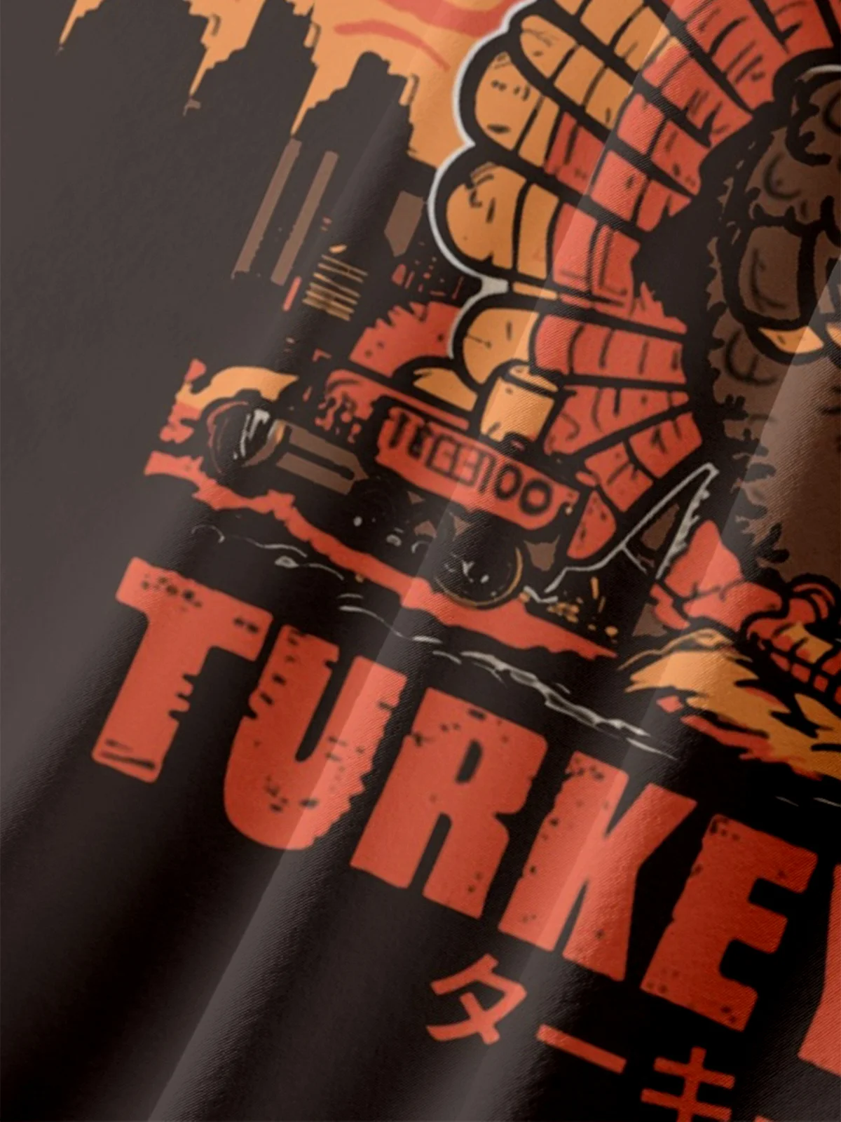 Moisture Wicking Thanksgiving Fun Monster Turkey Chest Pocket Hawaiian Shirt