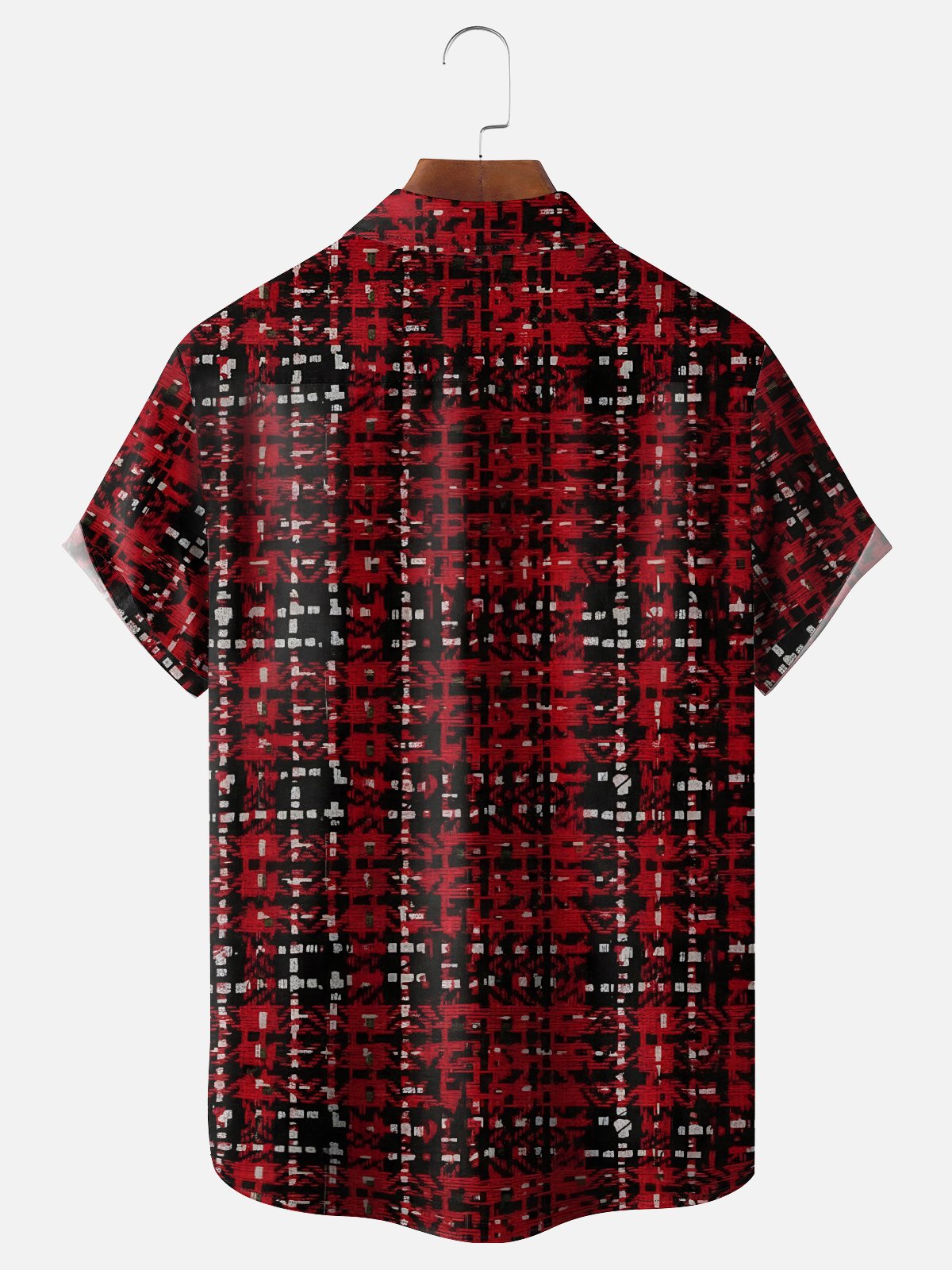 Moisture-wicking Christmas Plaid Hat Chest Pocket Casual Shirt