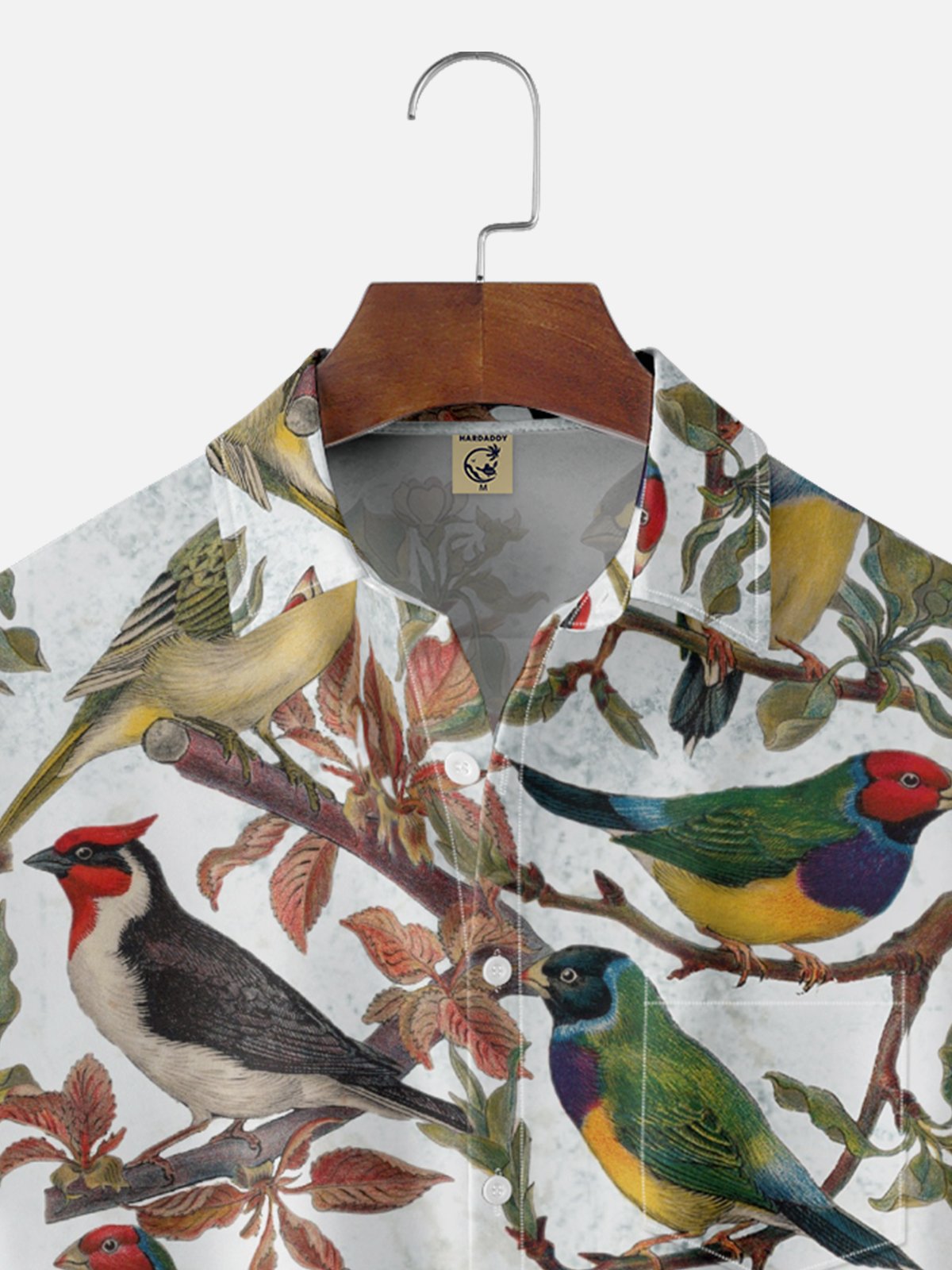 Hardaddy X Valentina Bjekovic Moisture-wicking Christmas Bird Chest Pocket Casual Shirt