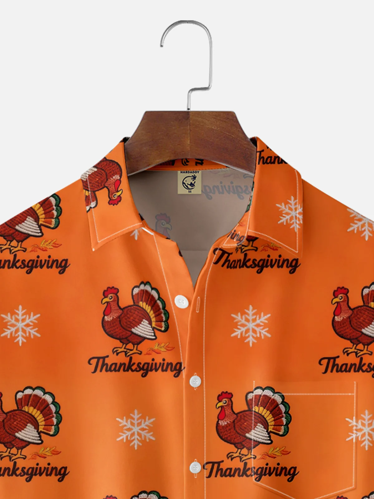Moisture-wicking Turkey Thanksgiving Chest Pocket Casual Shirt