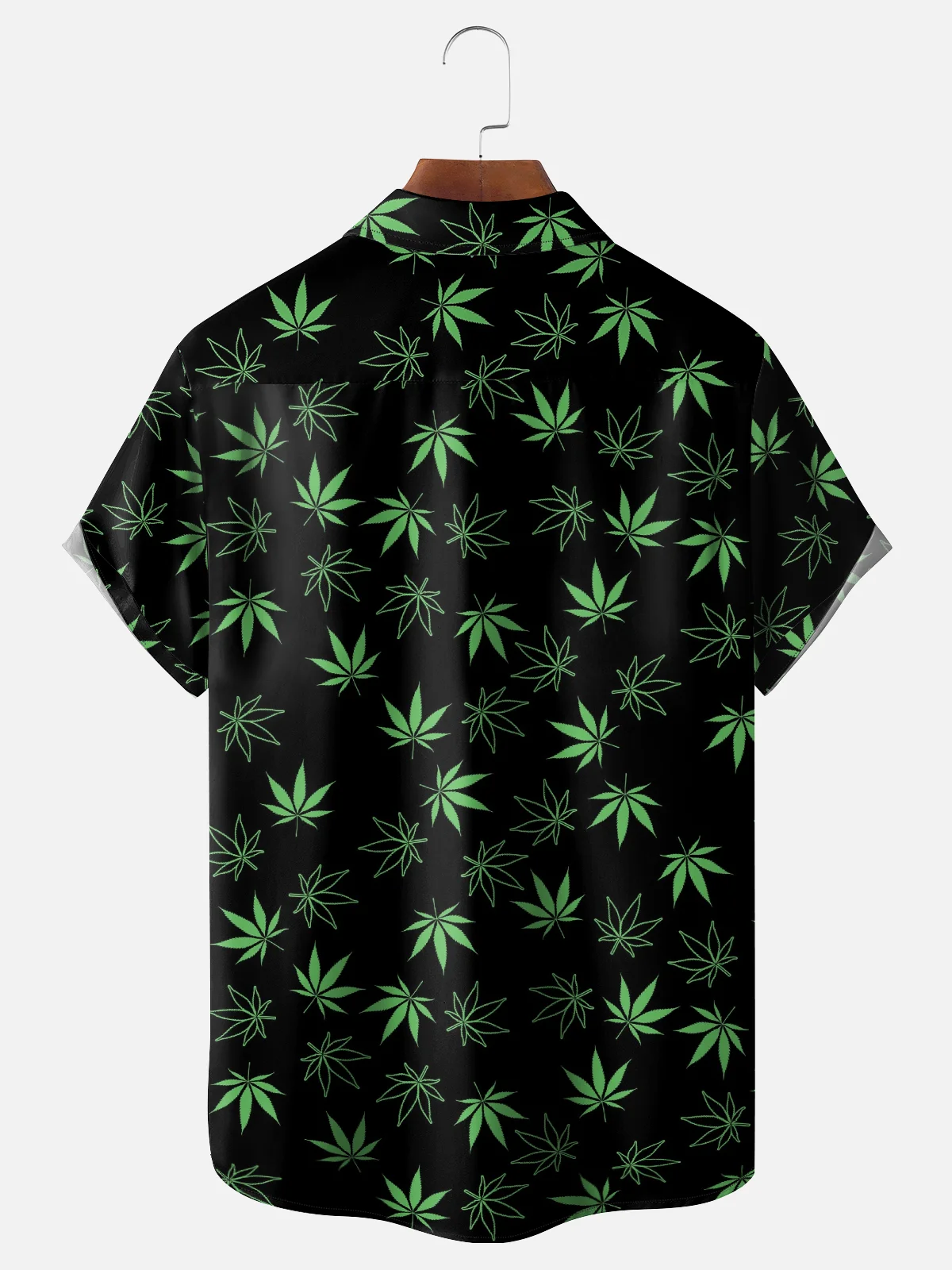 Hardaddy X Valentina Bjekovic Moisture-wicking Weed Leaf Chest Pocket Casual Shirt