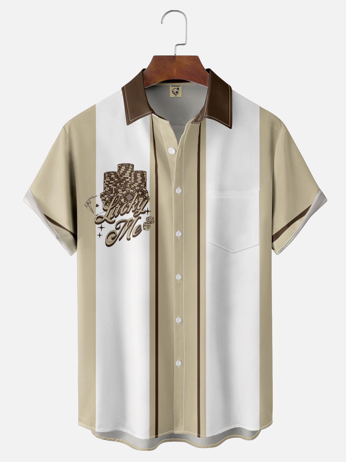 Moisture Wicking Lucky Chip Chest Pocket Bowling Shirt