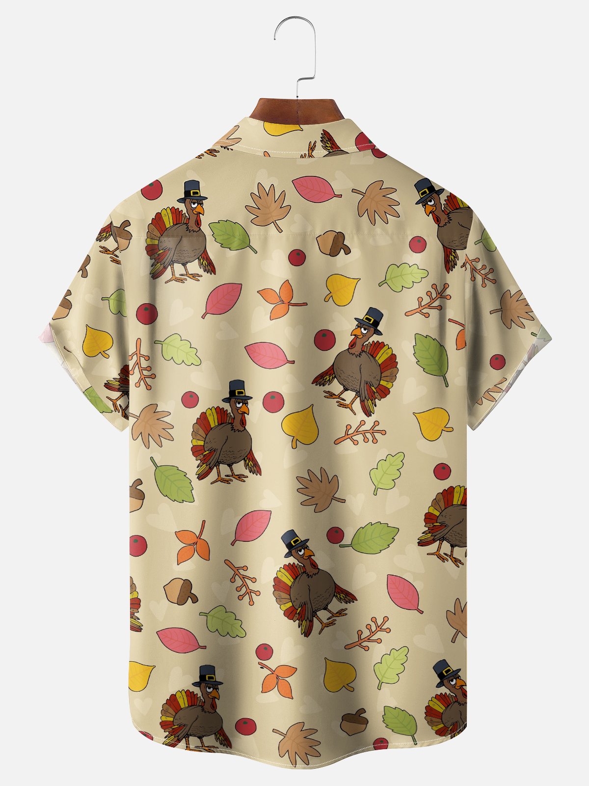 Hardaddy X Valentina Bjekovic Moisture-wicking Thanksgiving Turkey Chest Pocket Casual Shirt