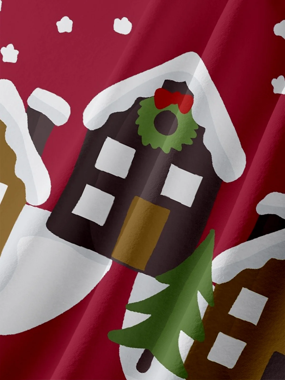 Hardaddy X Valentina Bjekovic Moisture-wicking Christmas House Chest Pocket Casual Shirt