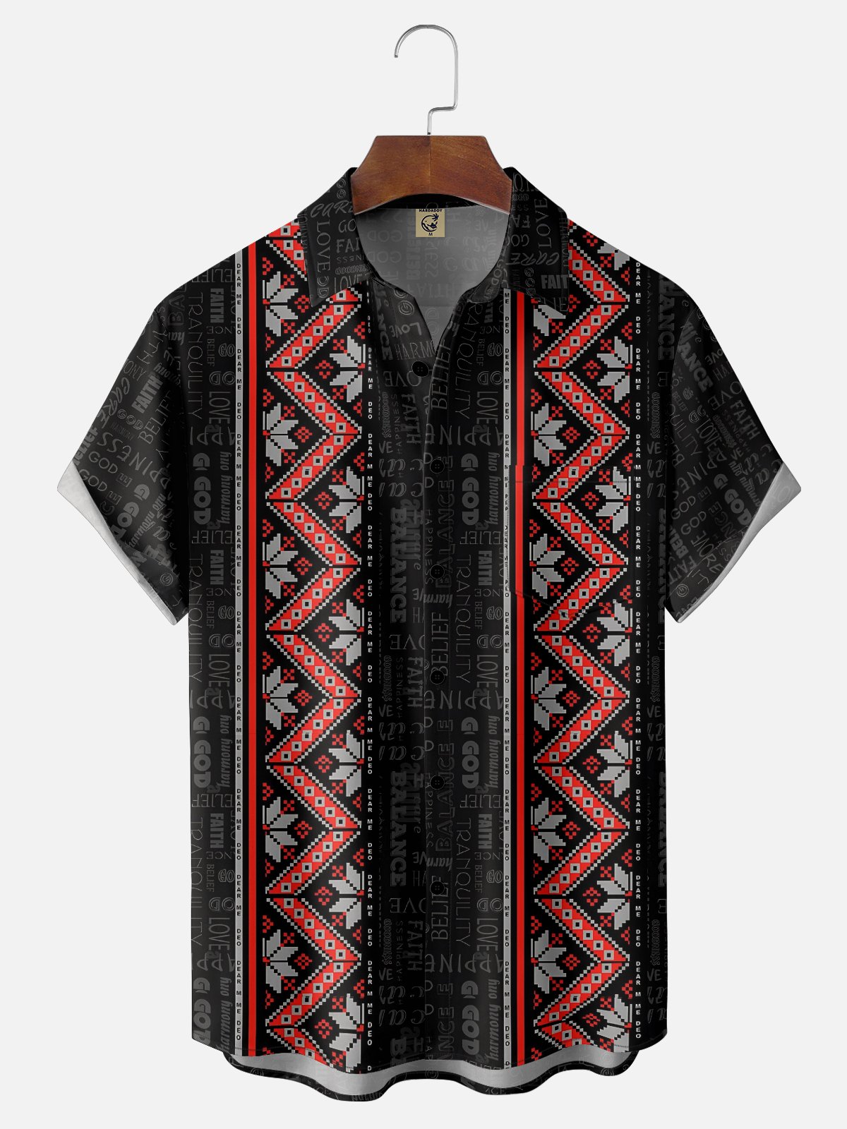 Moisture Wicking God's Faith Quotes Chest Pocket Hawaiian Shirt