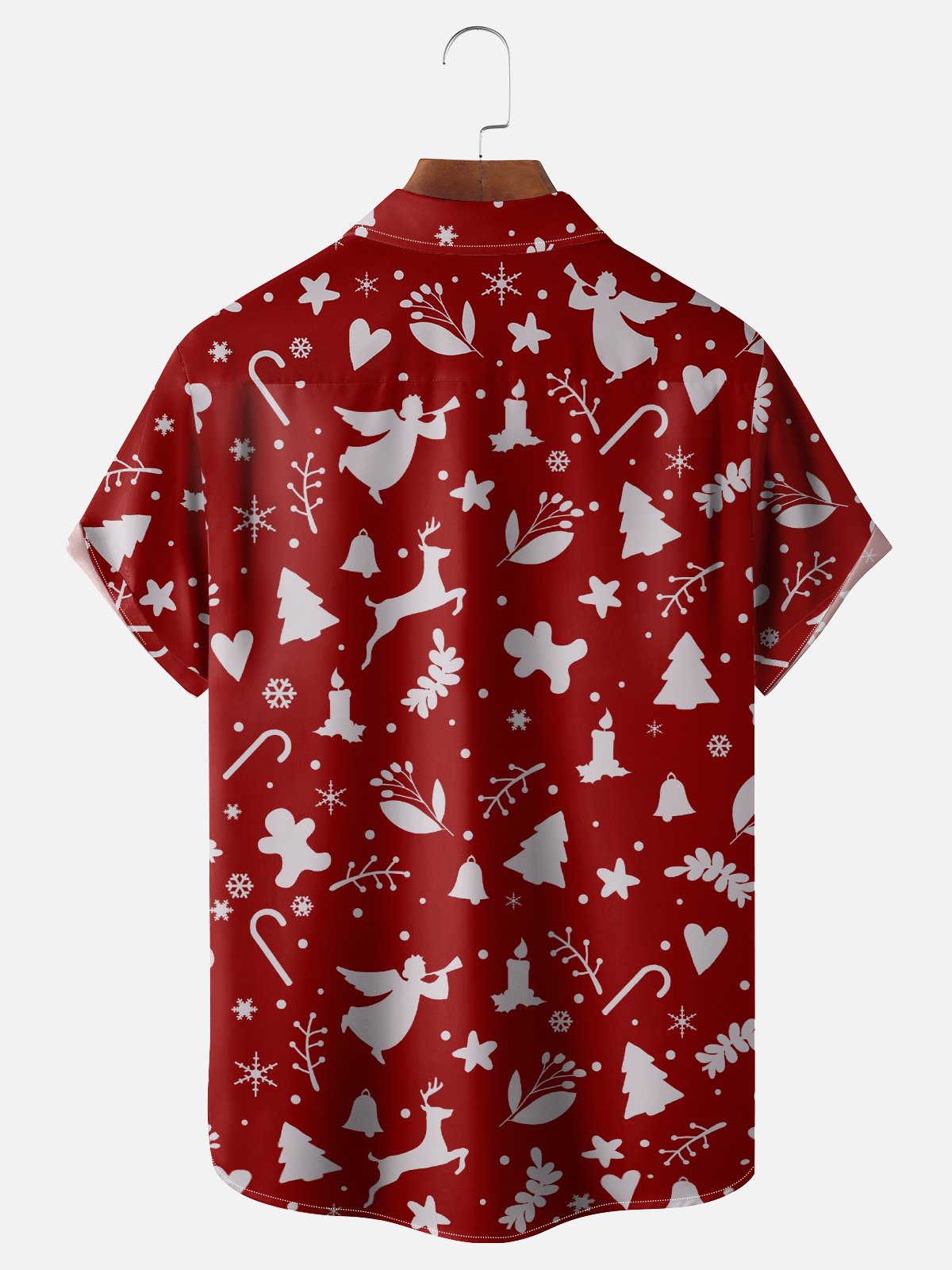 Hardaddy X Valentina Bjekovic Moisture-wicking Christmas Reindeer Chest Pocket Casual Shirt