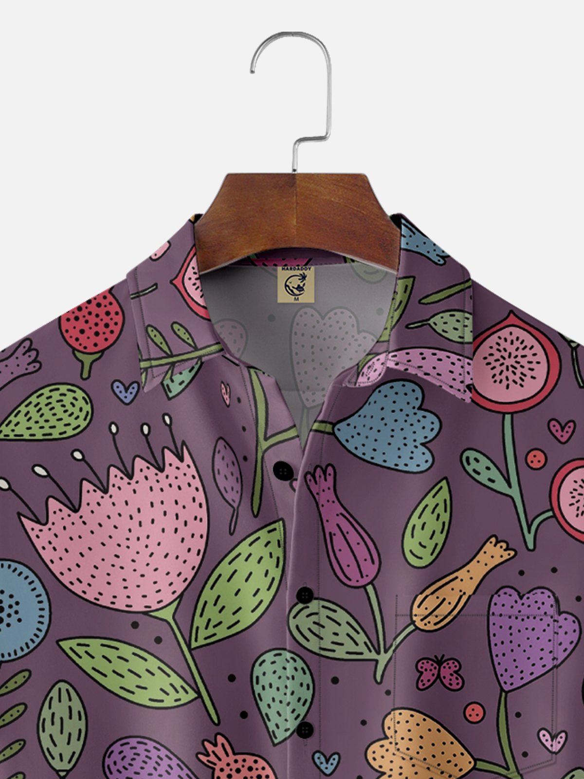 Hardaddy X Valentina Bjekovic Moisture-wicking Floral Chest Pocket Casual Shirt