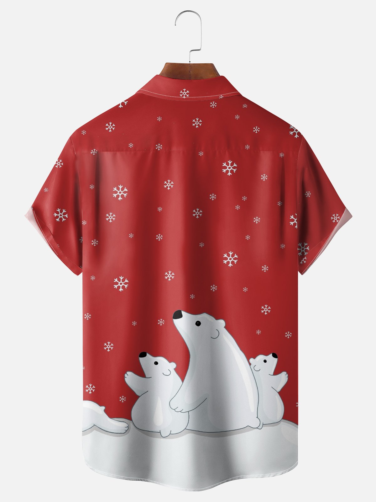 Hardaddy X Valentina Bjekovic Moisture-wicking Christmas Polar Bear Chest Pocket Casual Shirt
