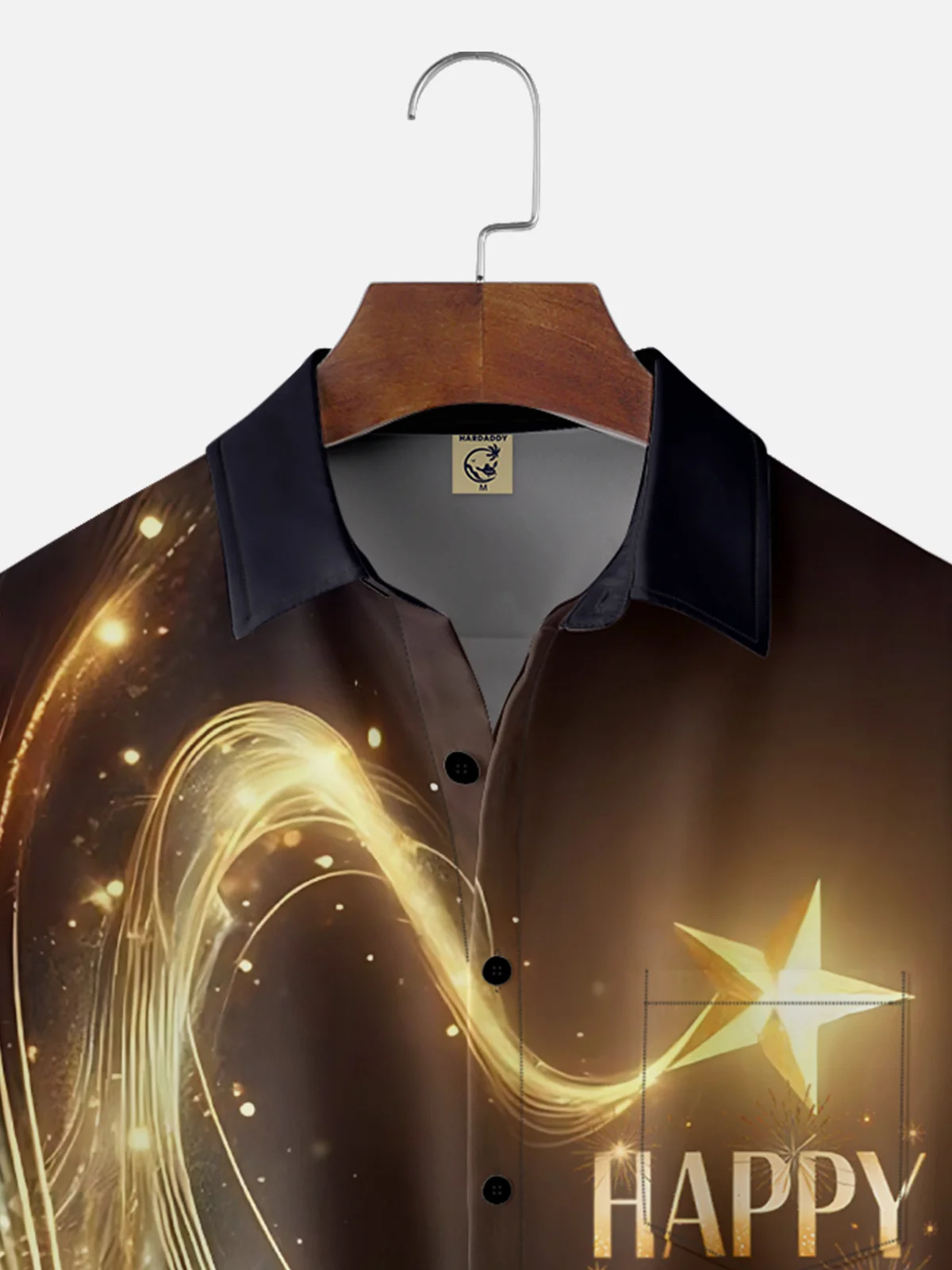 Moisture Wicking Happy New Year Chest Pocket Hawaiian Shirt