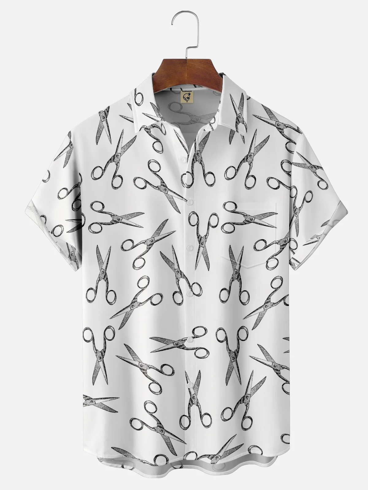 Hardaddy X Valentina Bjekovic Moisture-wicking Scissors Geomatric Chest Pocket Casual Shirt