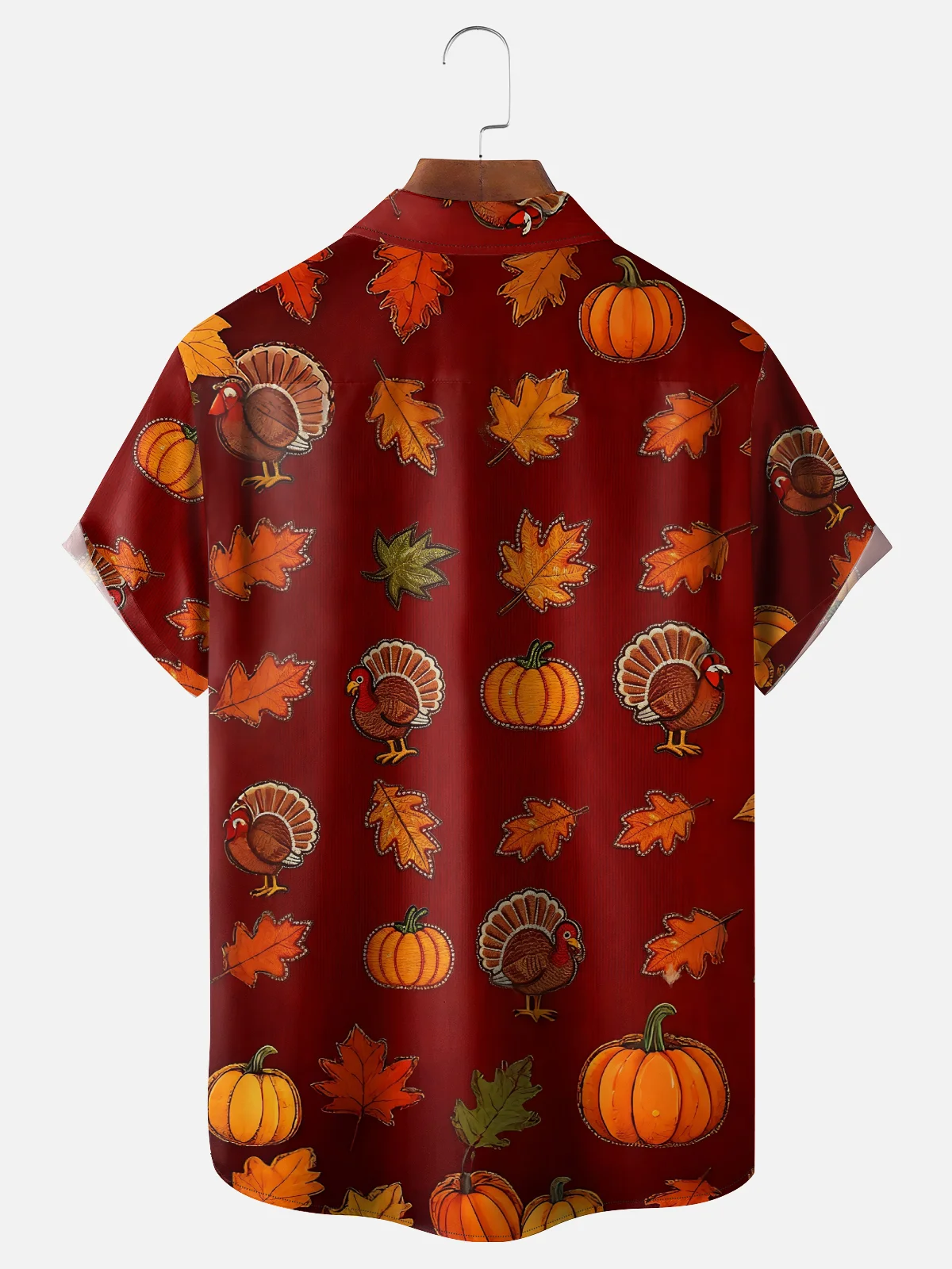 Moisture-wicking Thanksgiving Turkey Chest Pocket Casual Shirt
