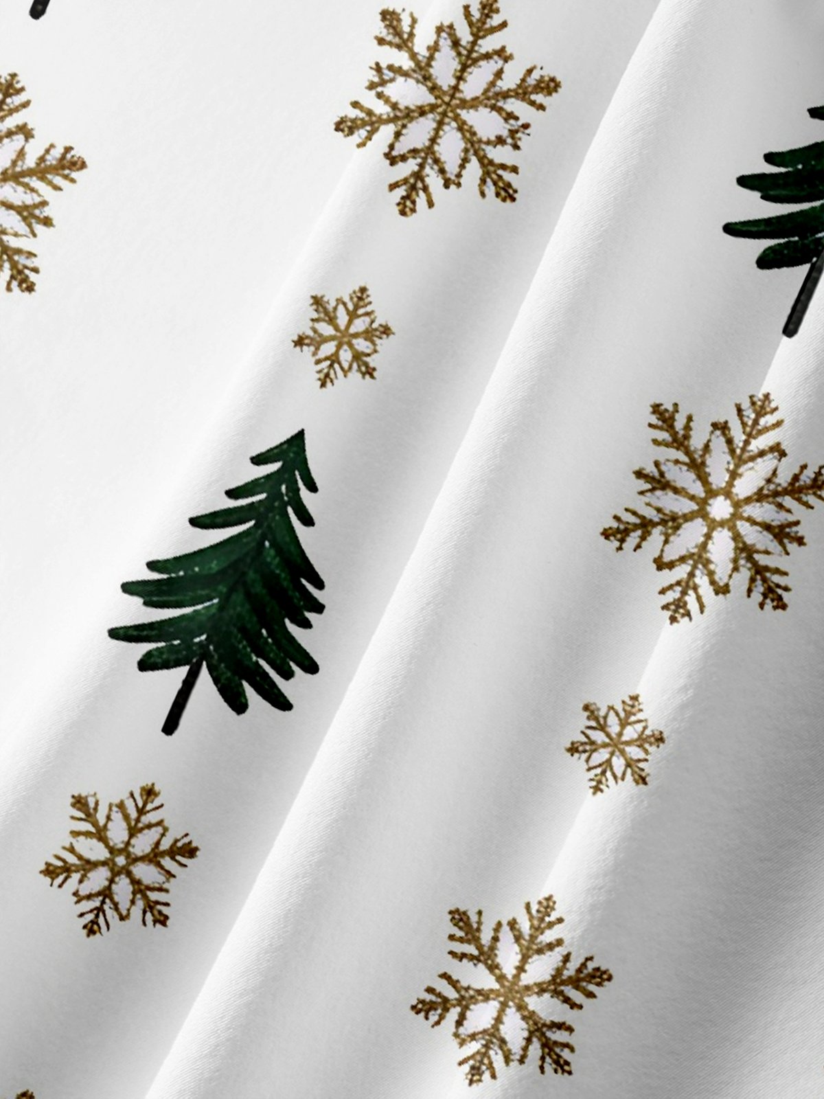 Moisture-wicking Christmas Tree Snowflake Chest Pocket Casual Shirt