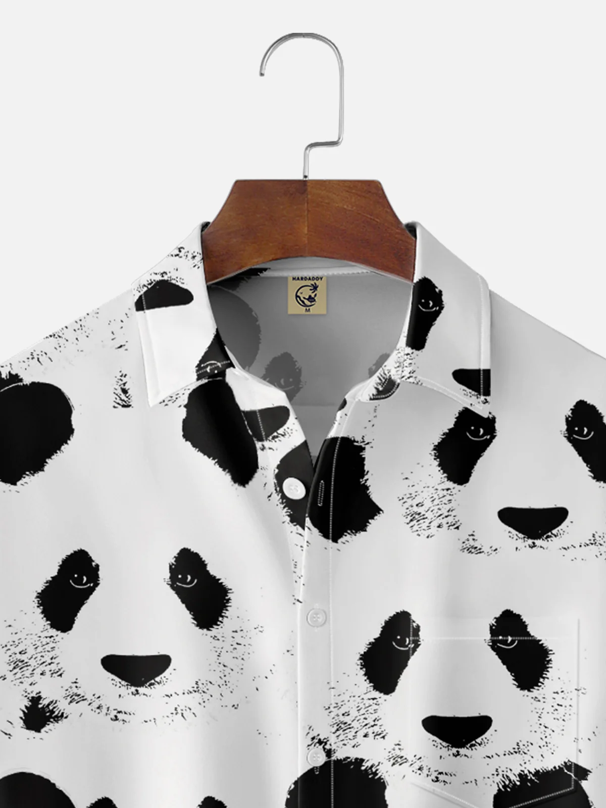 Hardaddy X Valentina Bjekovic Moisture-wicking Panda Chest Pocket Casual Shirt