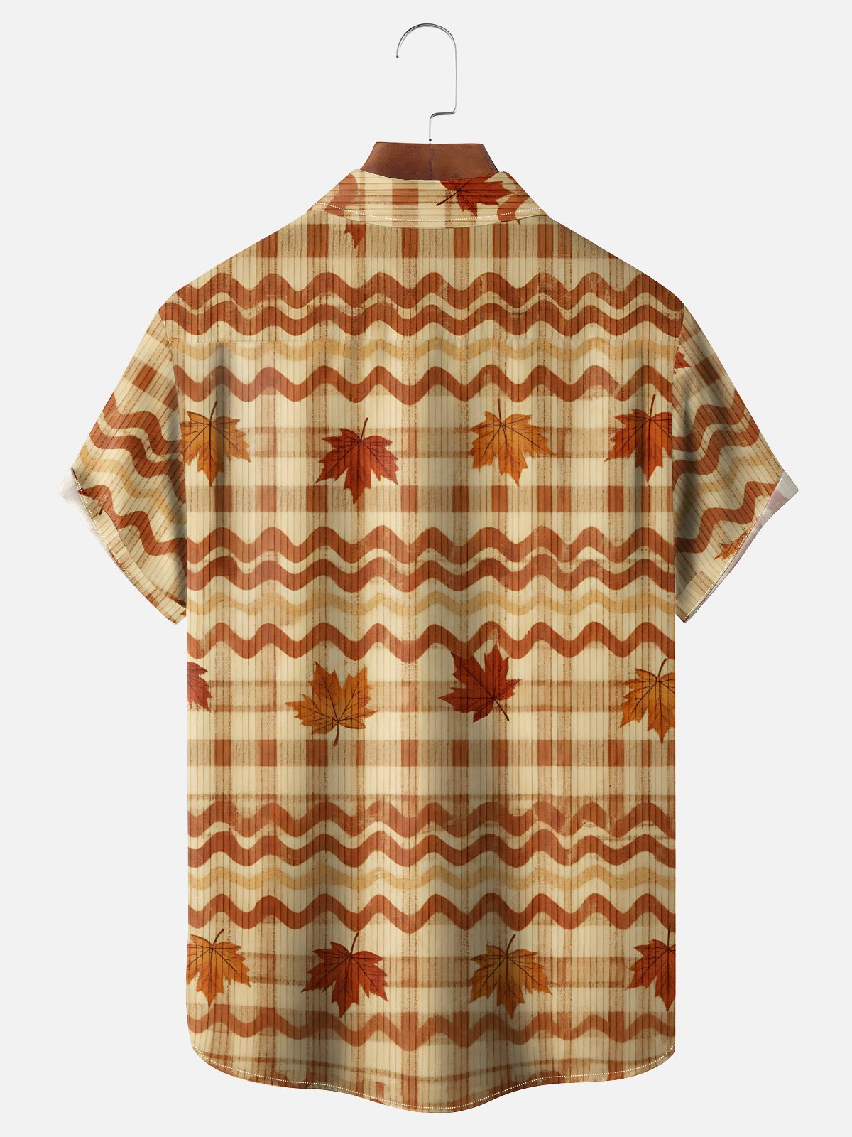 Moisture-wicking Thanksgiving Maple Chest Pocket Casual Shirt