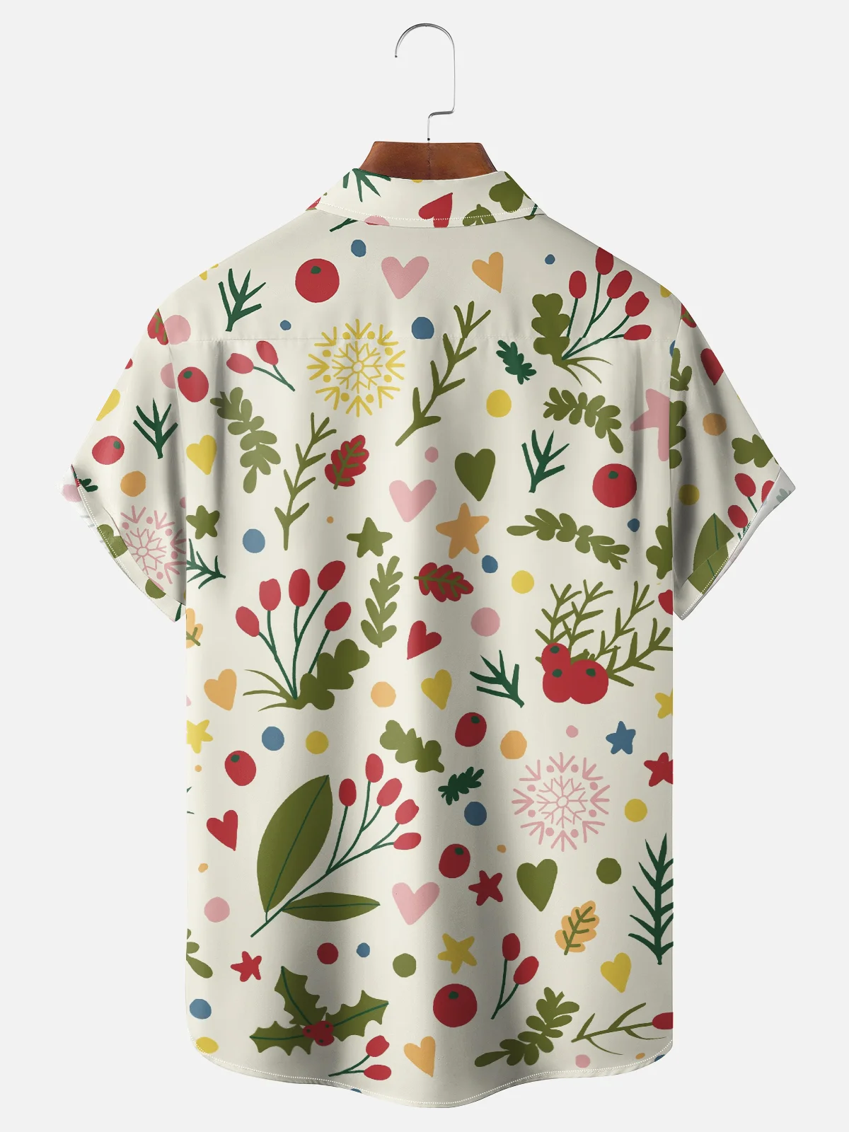 Hardaddy X Valentina Bjekovic Moisture-wicking Christmas Leaf Chest Pocket Casual Shirt