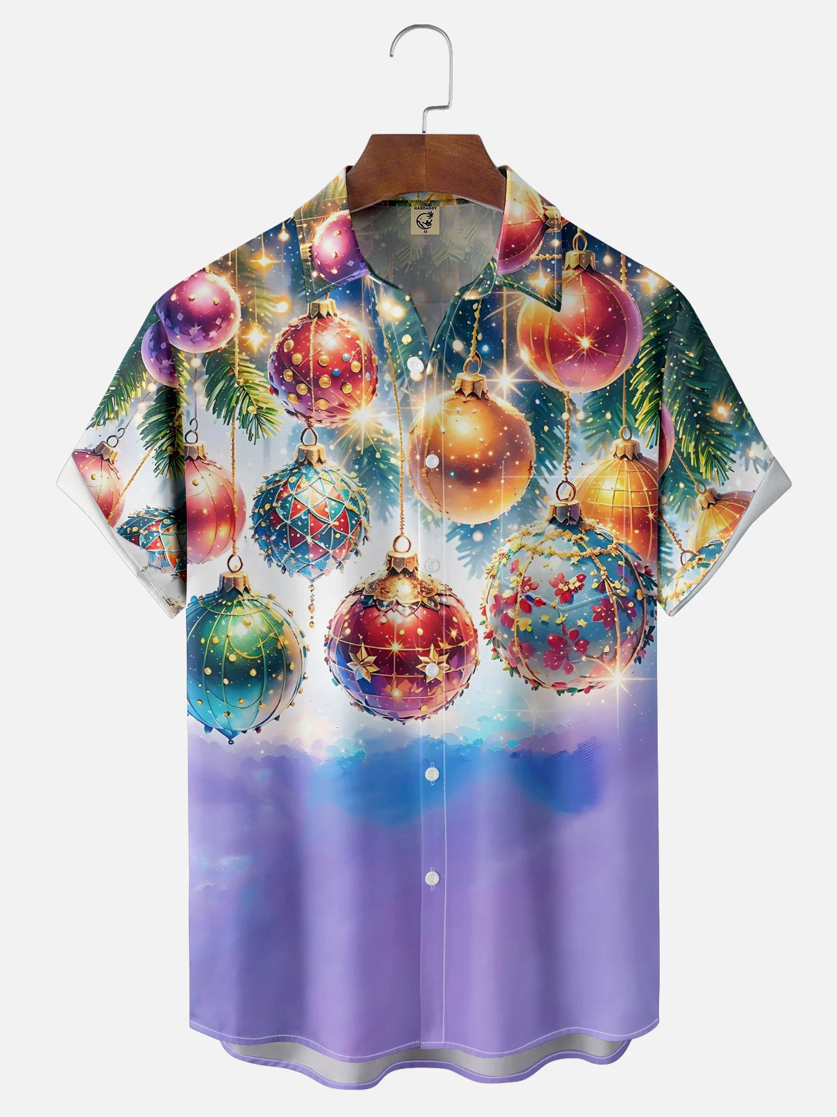 Moisture Wicking Artistic Christmas Merry Christmas Lights Chest Pocket Hawaiian Shirt