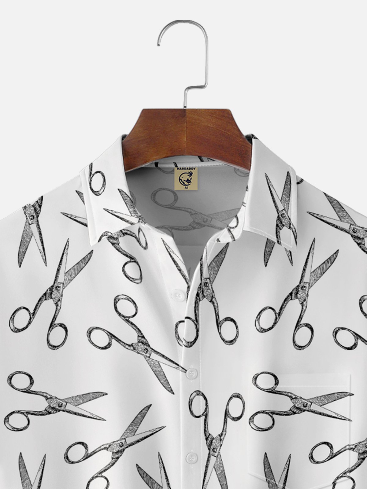 Hardaddy X Valentina Bjekovic Moisture-wicking Scissors Geomatric Chest Pocket Casual Shirt