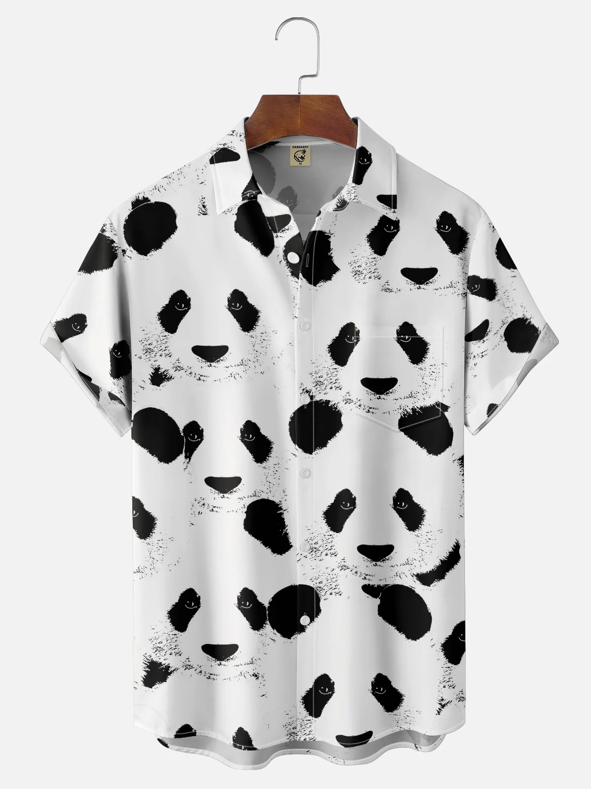 Hardaddy X Valentina Bjekovic Moisture-wicking Panda Chest Pocket Casual Shirt