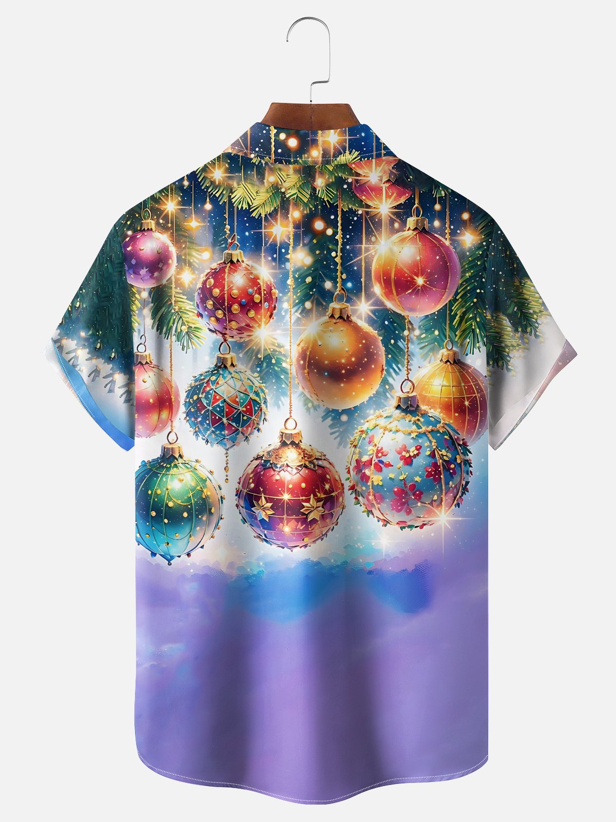 Moisture Wicking Artistic Christmas Merry Christmas Lights Chest Pocket Hawaiian Shirt