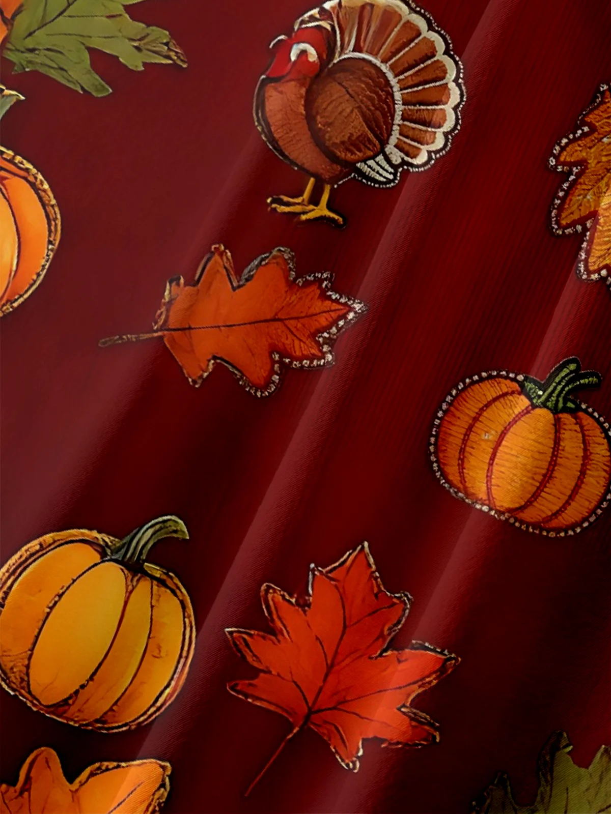 Moisture-wicking Thanksgiving Turkey Chest Pocket Casual Shirt