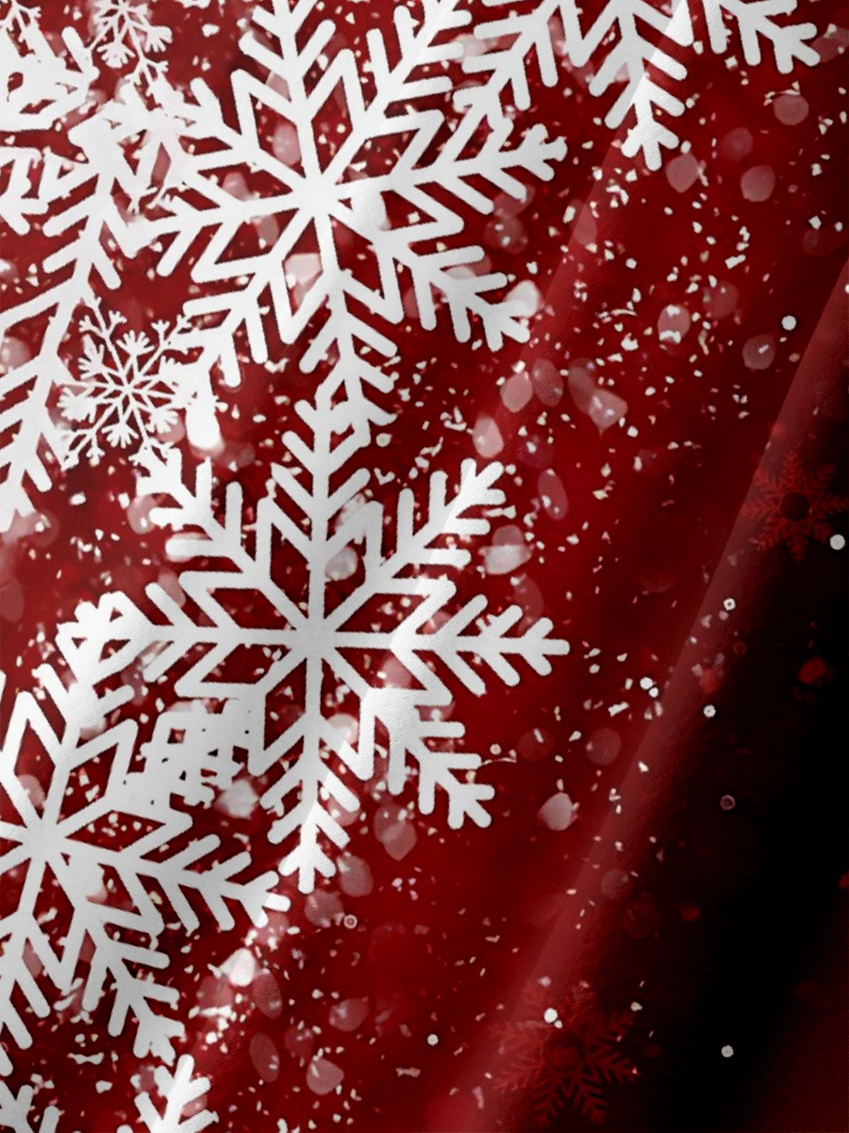 Moisture Wicking Gradient Christmas Snowflake Hawaiian Shirt with Chest Pocket