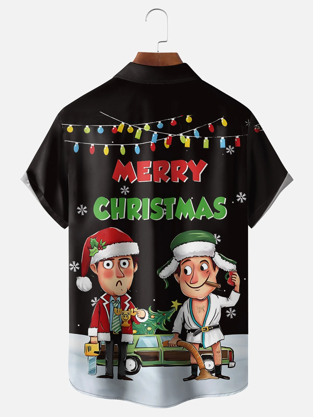 Moisture Wicking Christmas Griswold Chest Pocket Hawaiian Shirt