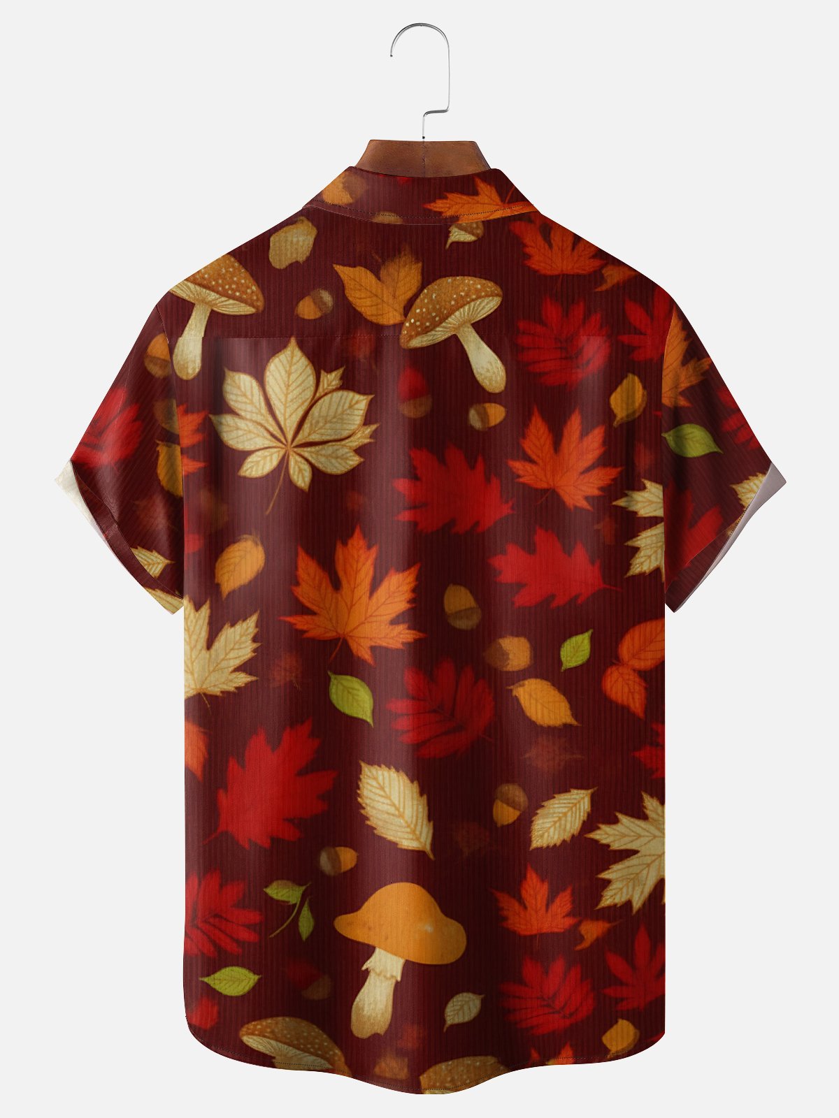 Moisture-wicking Thanksgiving Maple Chest Pocket Casual Shirt