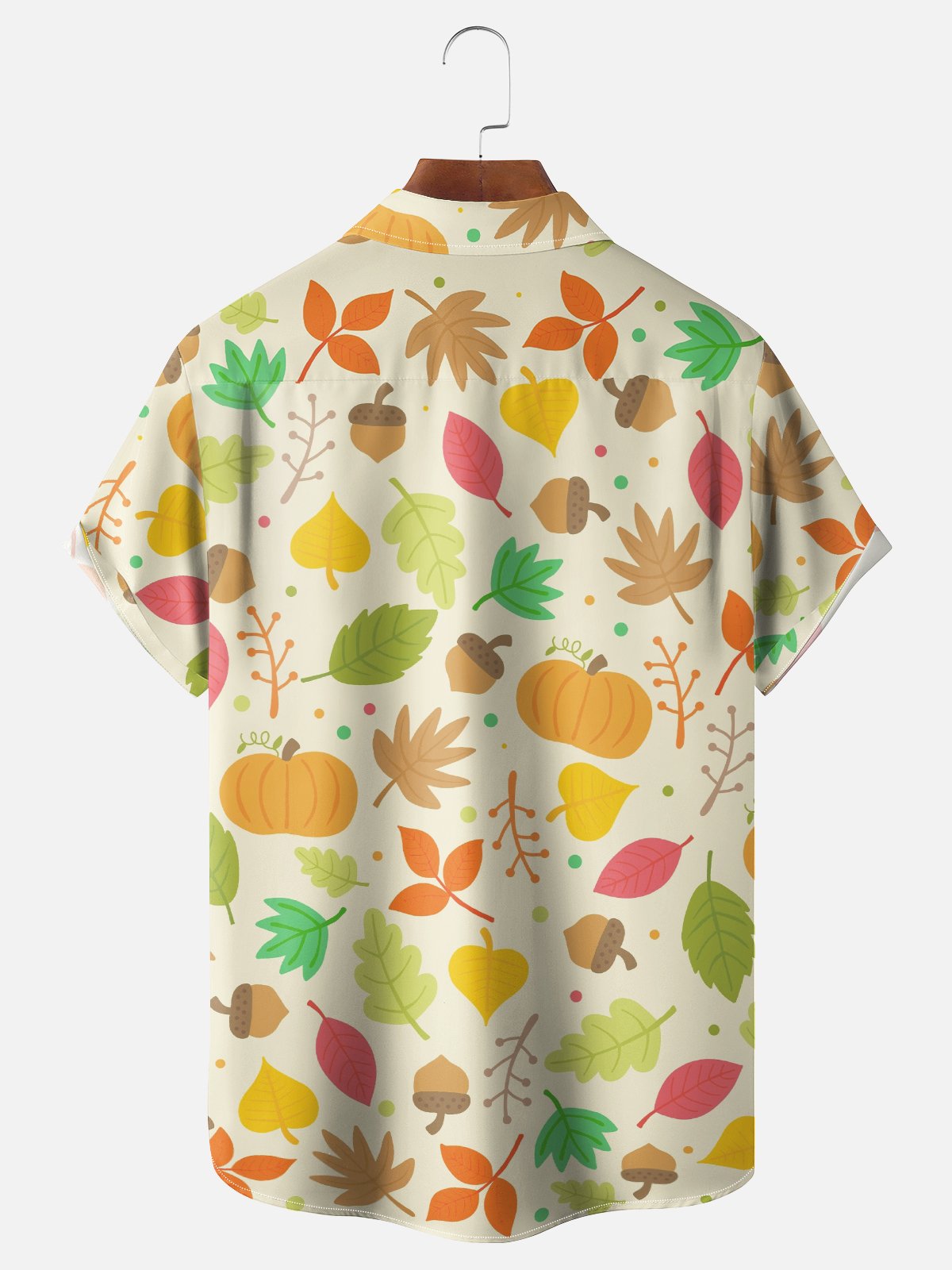 Hardaddy X Valentina Bjekovic Moisture-wicking Thanksgiving Maple Chest Pocket Casual Shirt