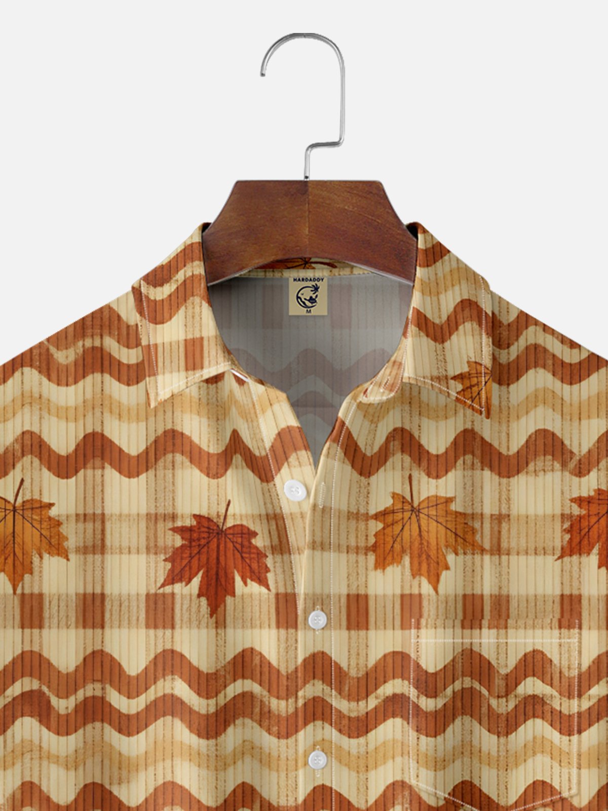 Moisture-wicking Thanksgiving Maple Chest Pocket Casual Shirt