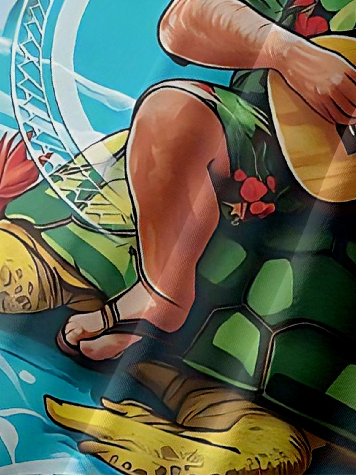 Moisture Wicking Merry Christmas Santa Claus Ukulele Turtle Chest Pocket Hawaiian Shirt