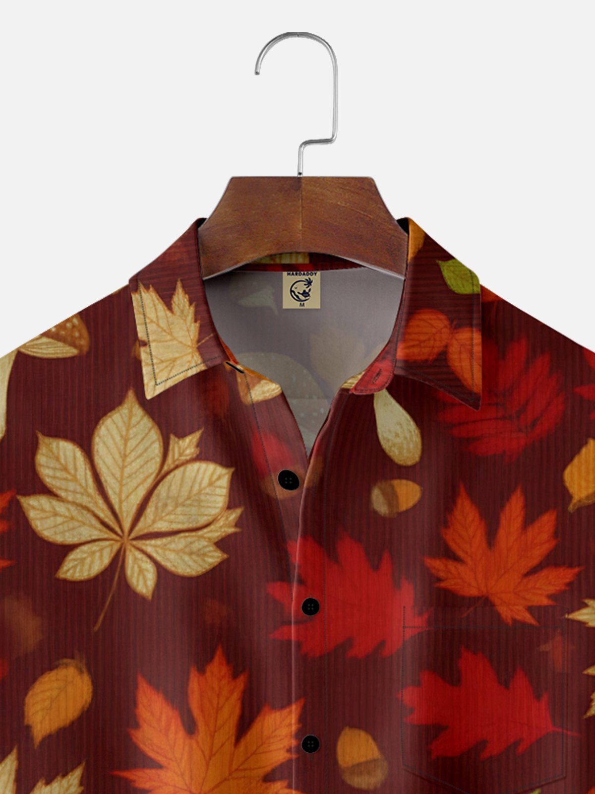 Moisture-wicking Thanksgiving Maple Chest Pocket Casual Shirt