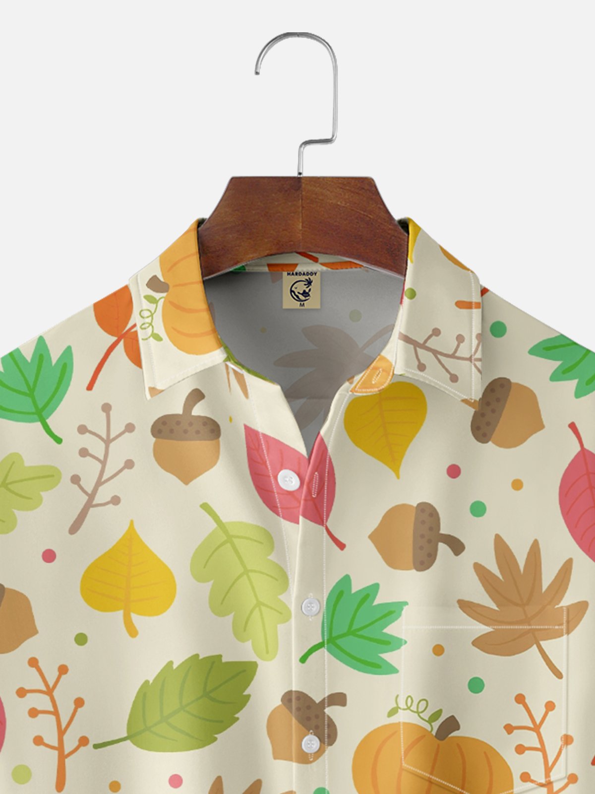 Hardaddy X Valentina Bjekovic Moisture-wicking Thanksgiving Maple Chest Pocket Casual Shirt