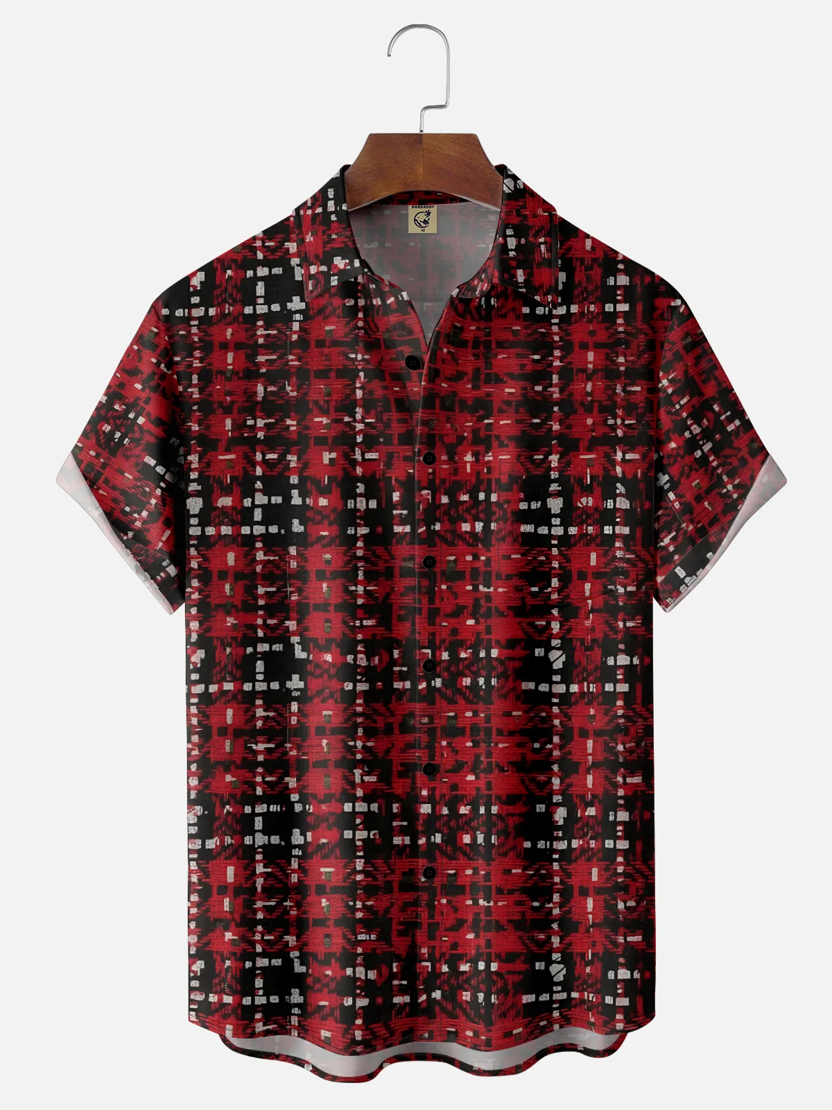 Moisture-wicking Christmas Plaid Hat Chest Pocket Casual Shirt