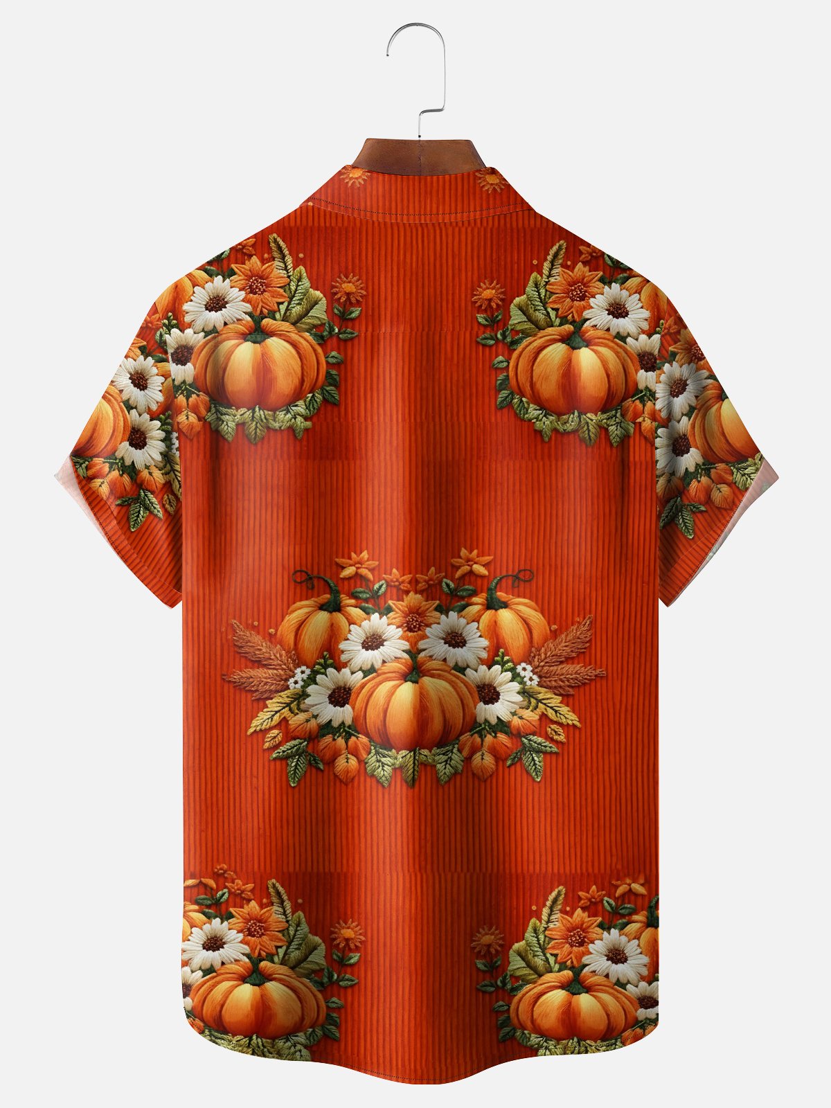 Moisture-wicking Thanksgiving Pumpkin Chest Pocket Holiday Shirt