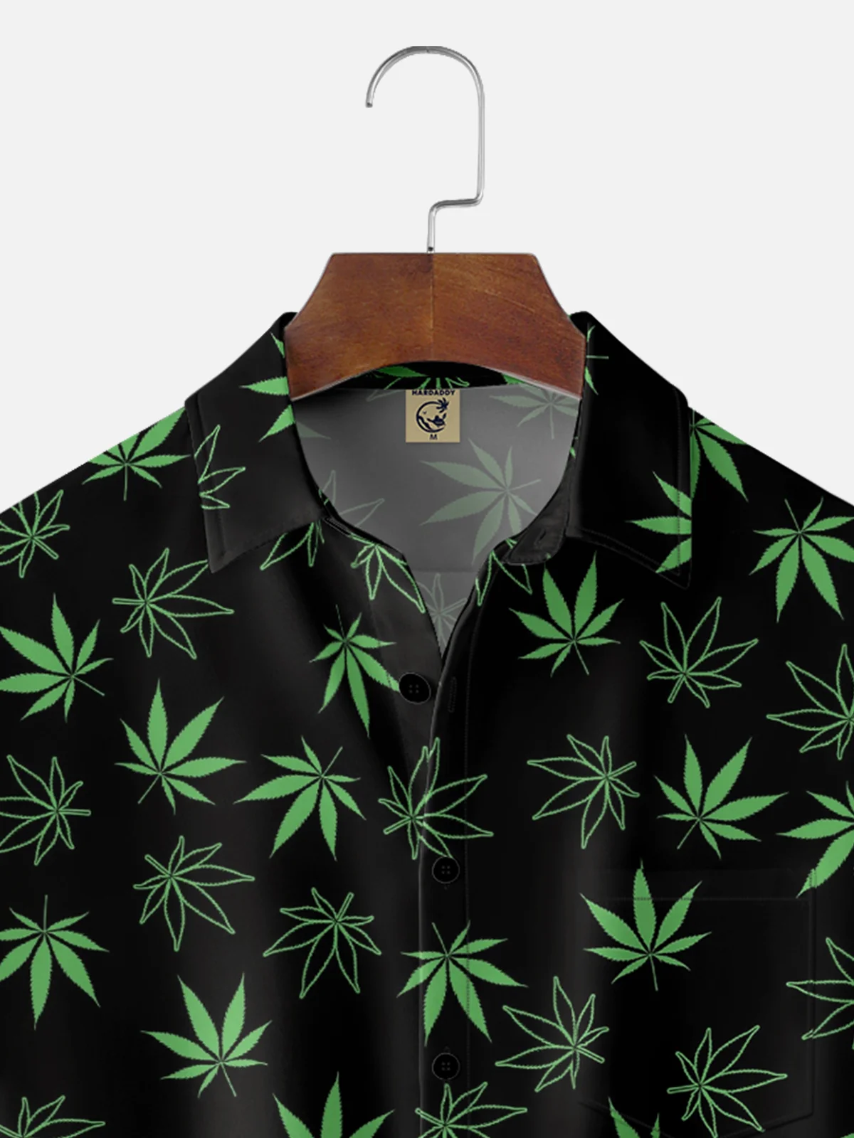 Hardaddy X Valentina Bjekovic Moisture-wicking Weed Leaf Chest Pocket Casual Shirt