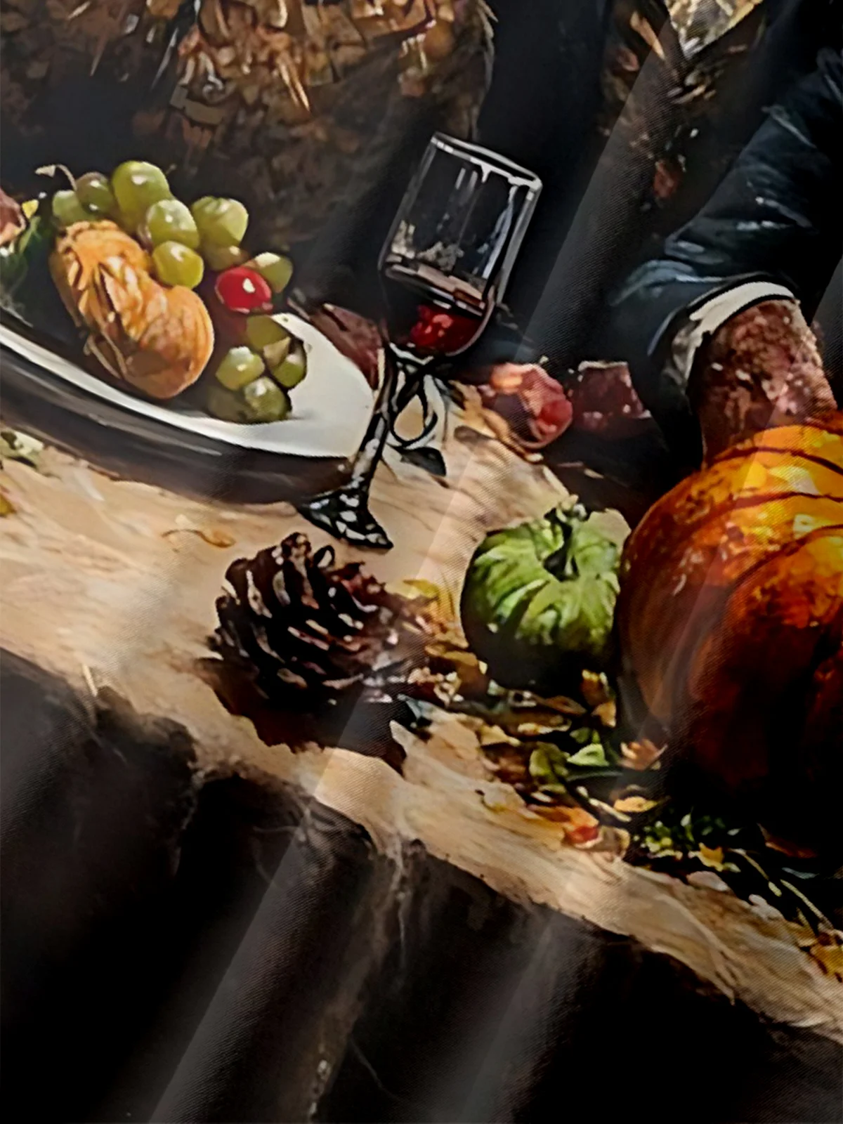 Moisture-wicking Thanksgiving Turkey "Feast" Chest Pocket Casual Shirt