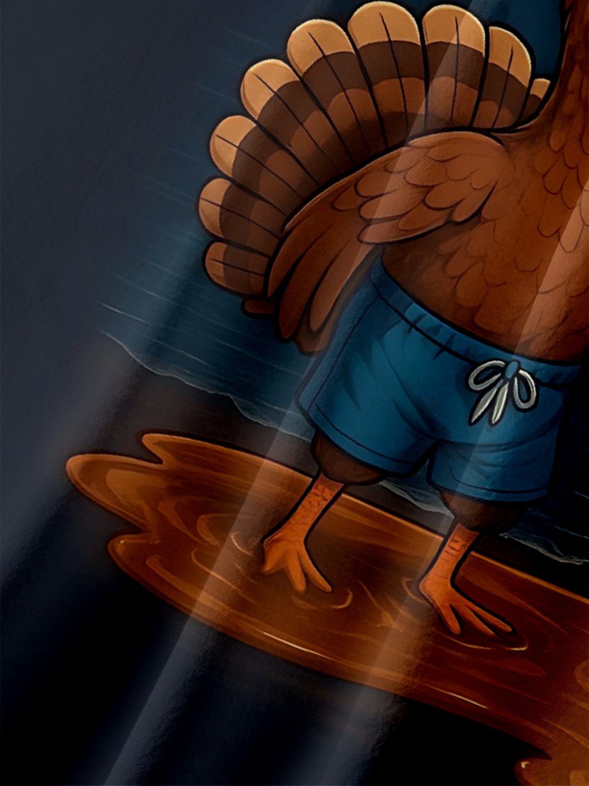 Moisture-Wicking Thanksgiving Fun Turkey Chest Pocket Hawaiian Shirt