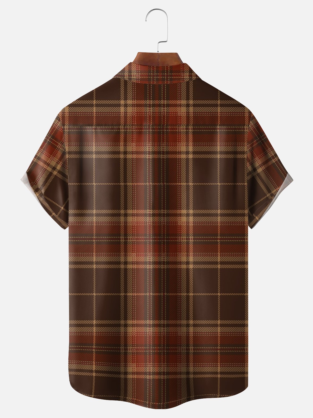 Moisture-wicking Thanksgiving Turkey Bigfoot Plaid Chest Pocket Casual Shirt